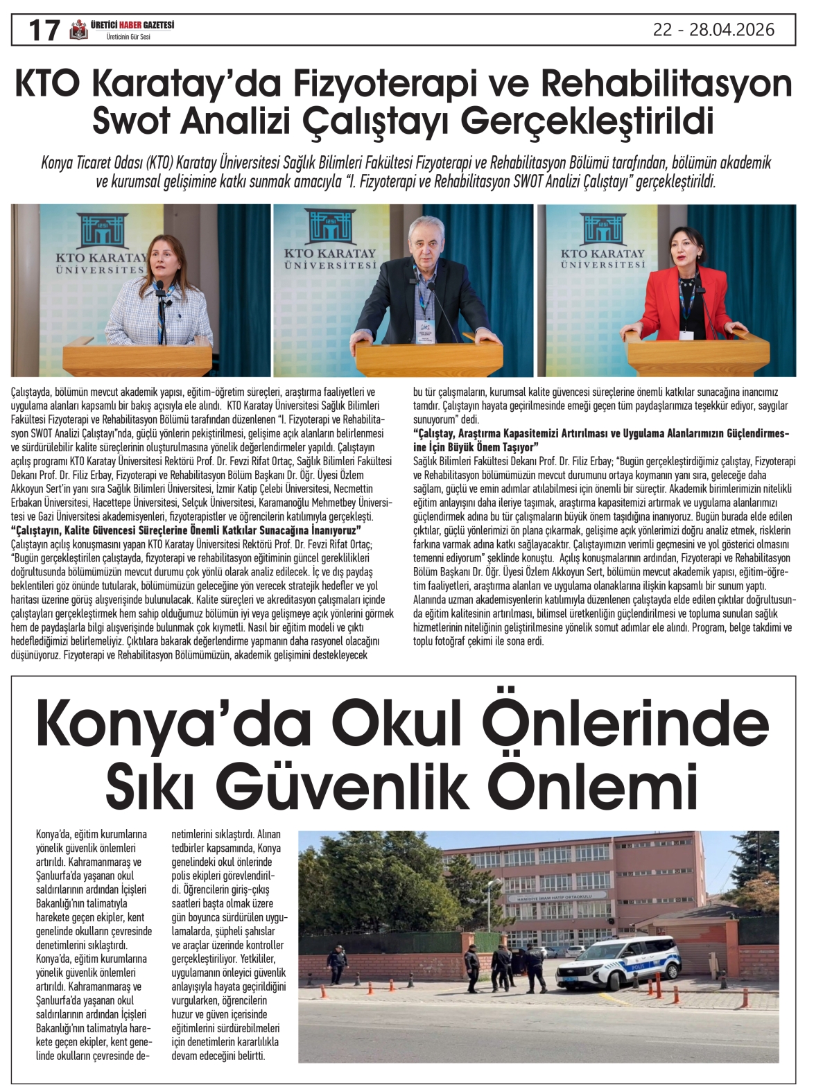 ÜRETİCİ HABER GAZETESİ  22.04.2026