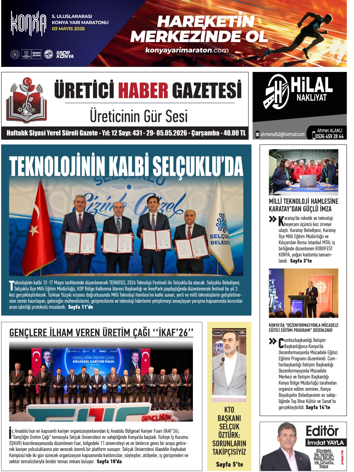 ÜRETİCİ HABER  GAZETESİ  29.04.2026
