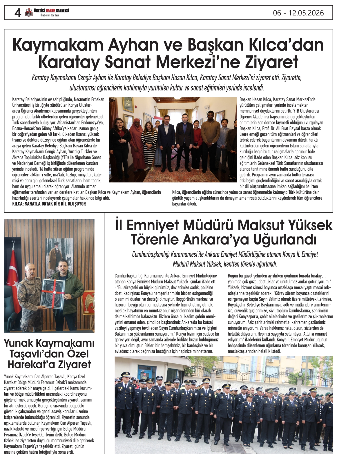 ÜRETİCİ HABER  GAZETESİ     06.05.2026