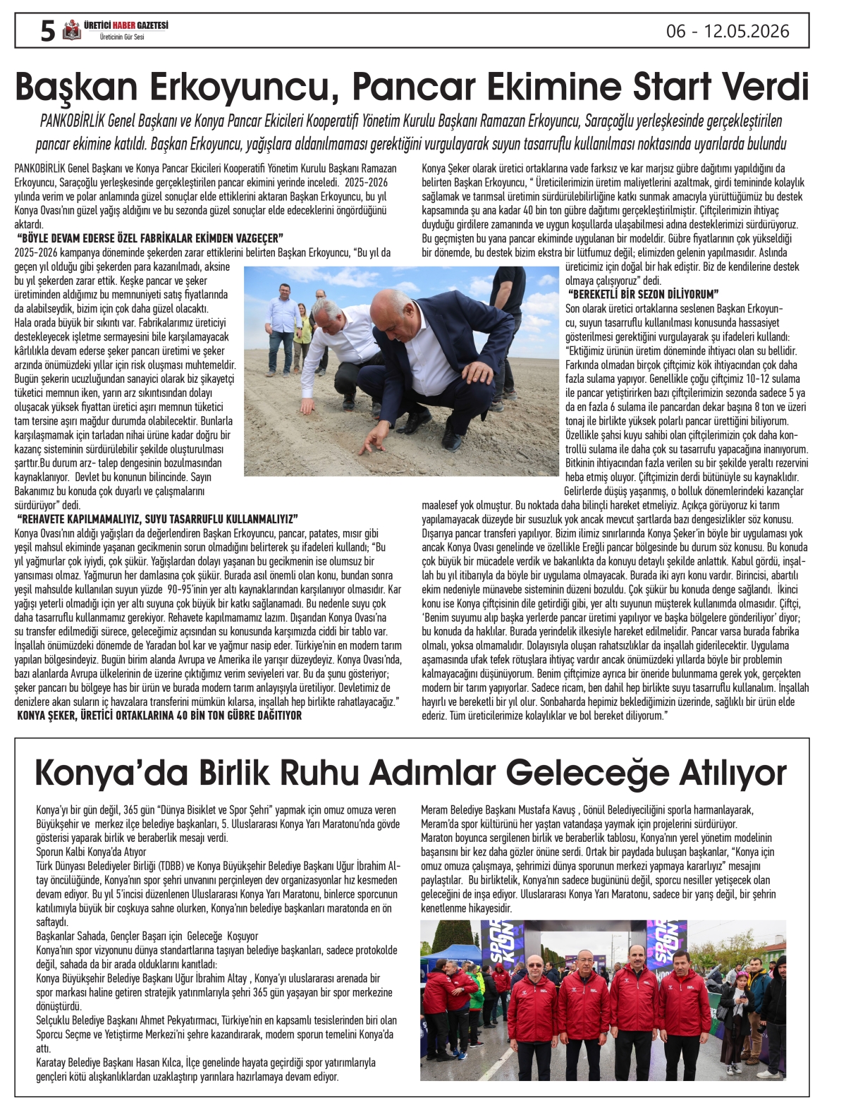 ÜRETİCİ HABER  GAZETESİ     06.05.2026