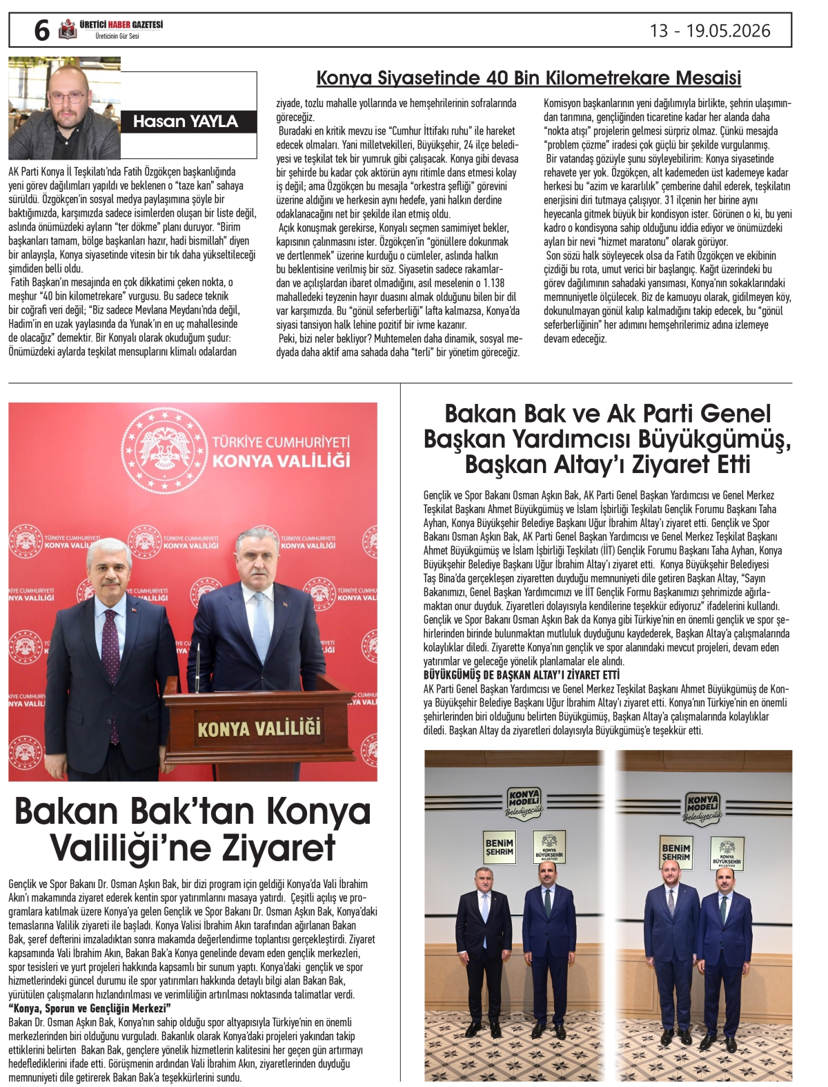 ÜRETİCİ HABER GAZETESİ 13.05.2026