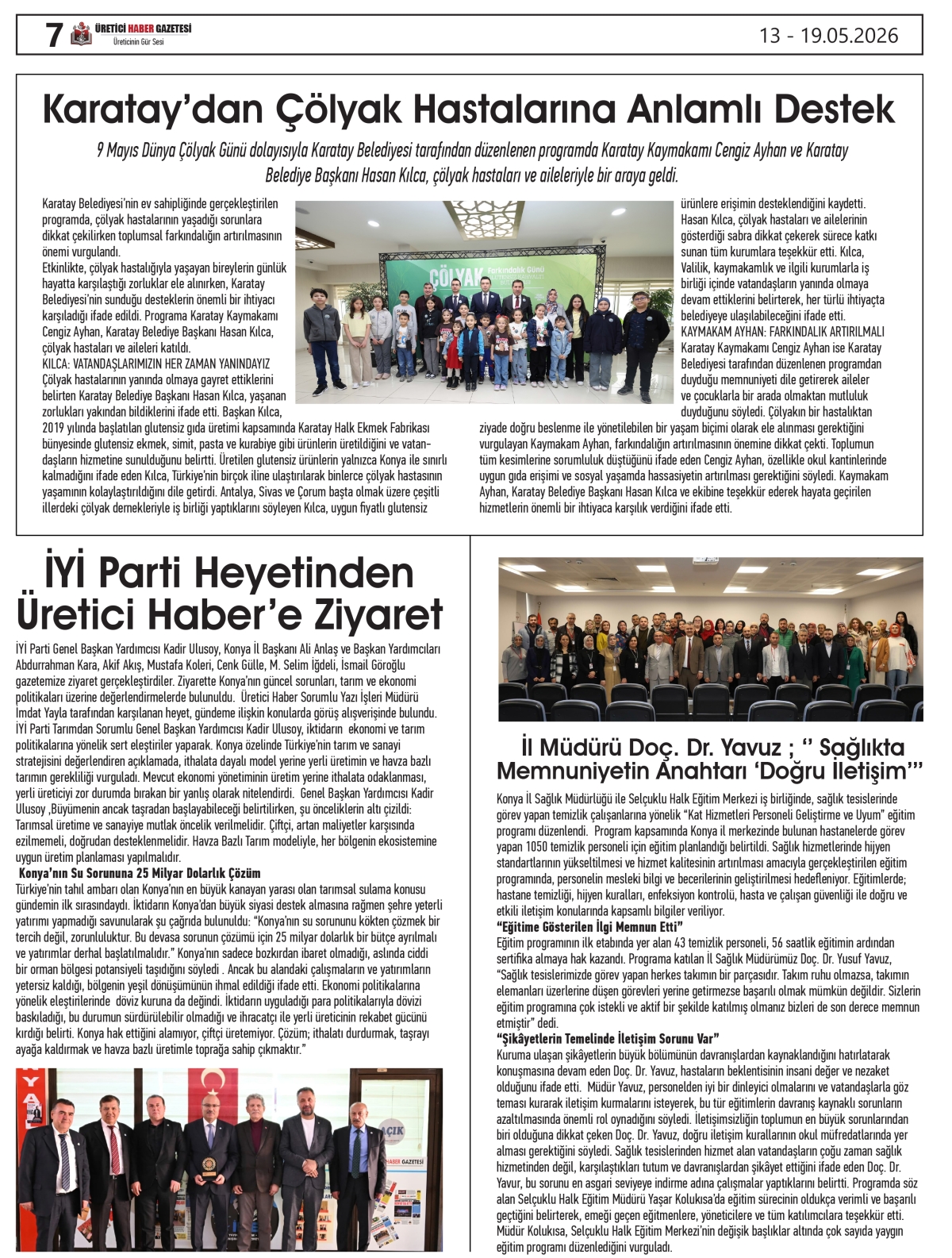 ÜRETİCİ HABER GAZETESİ 13.05.2026