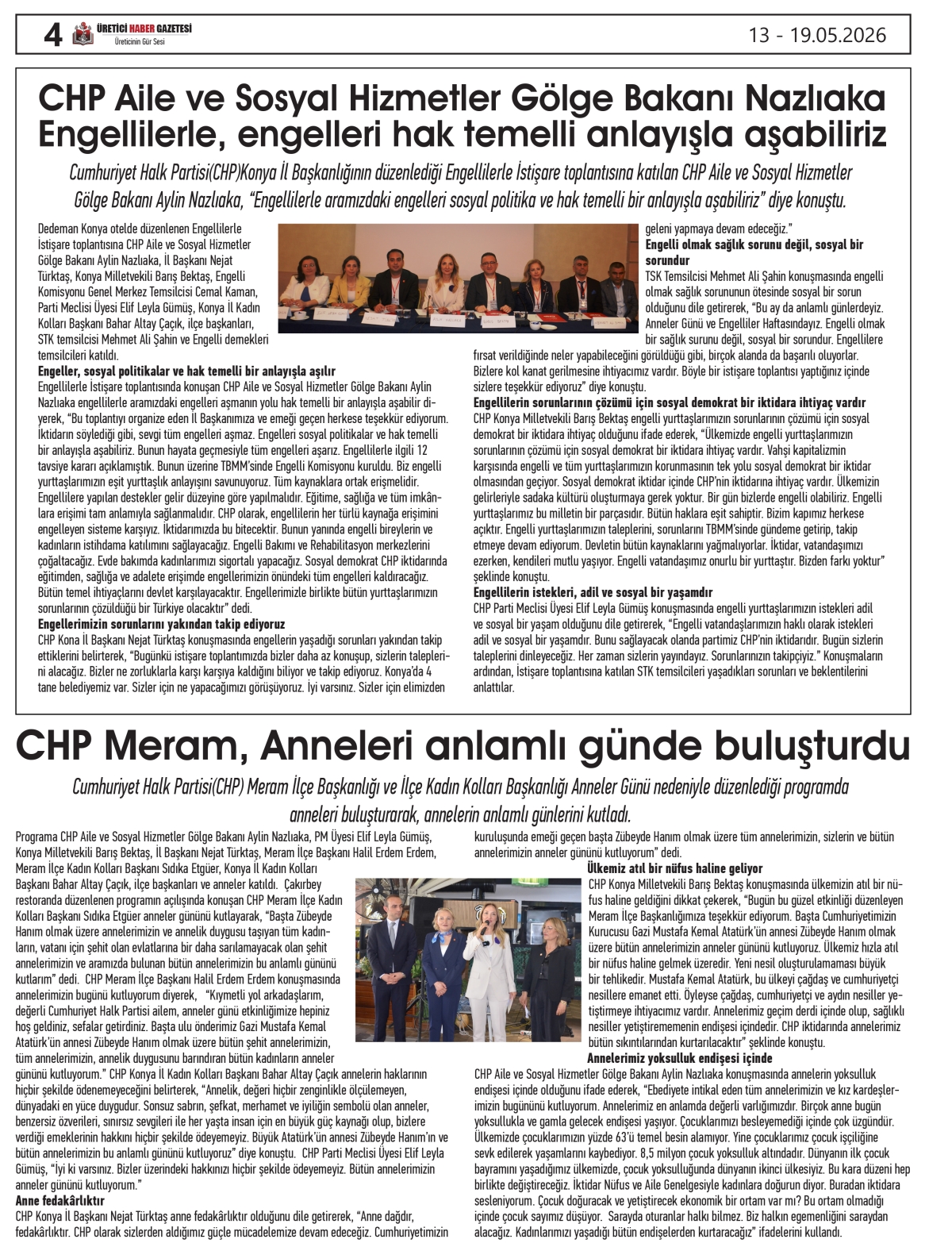 ÜRETİCİ HABER GAZETESİ 13.05.2026