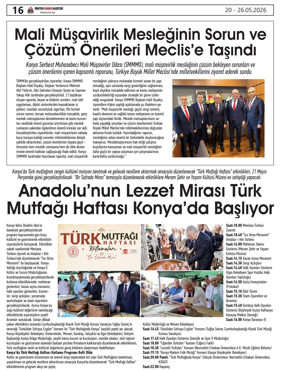ÜRETİCİ  HABER  GAZTESİ 20.05.2026
