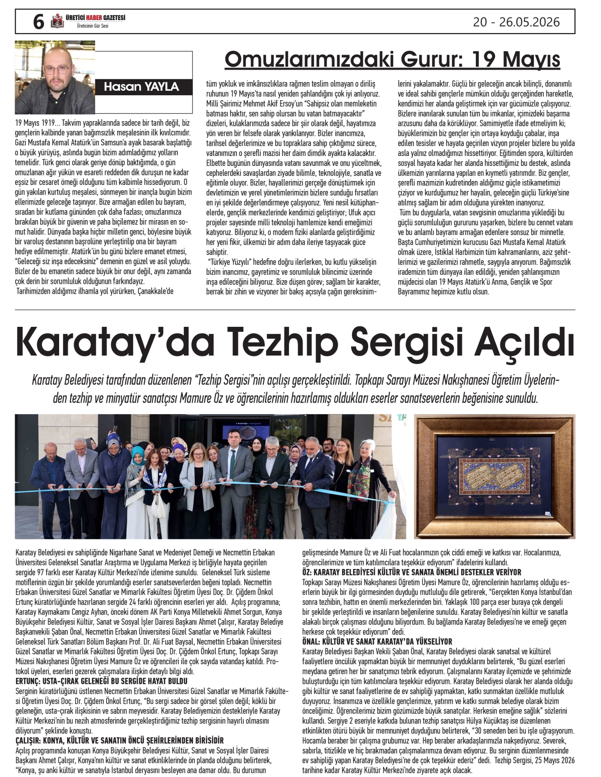 ÜRETİCİ  HABER  GAZTESİ 20.05.2026