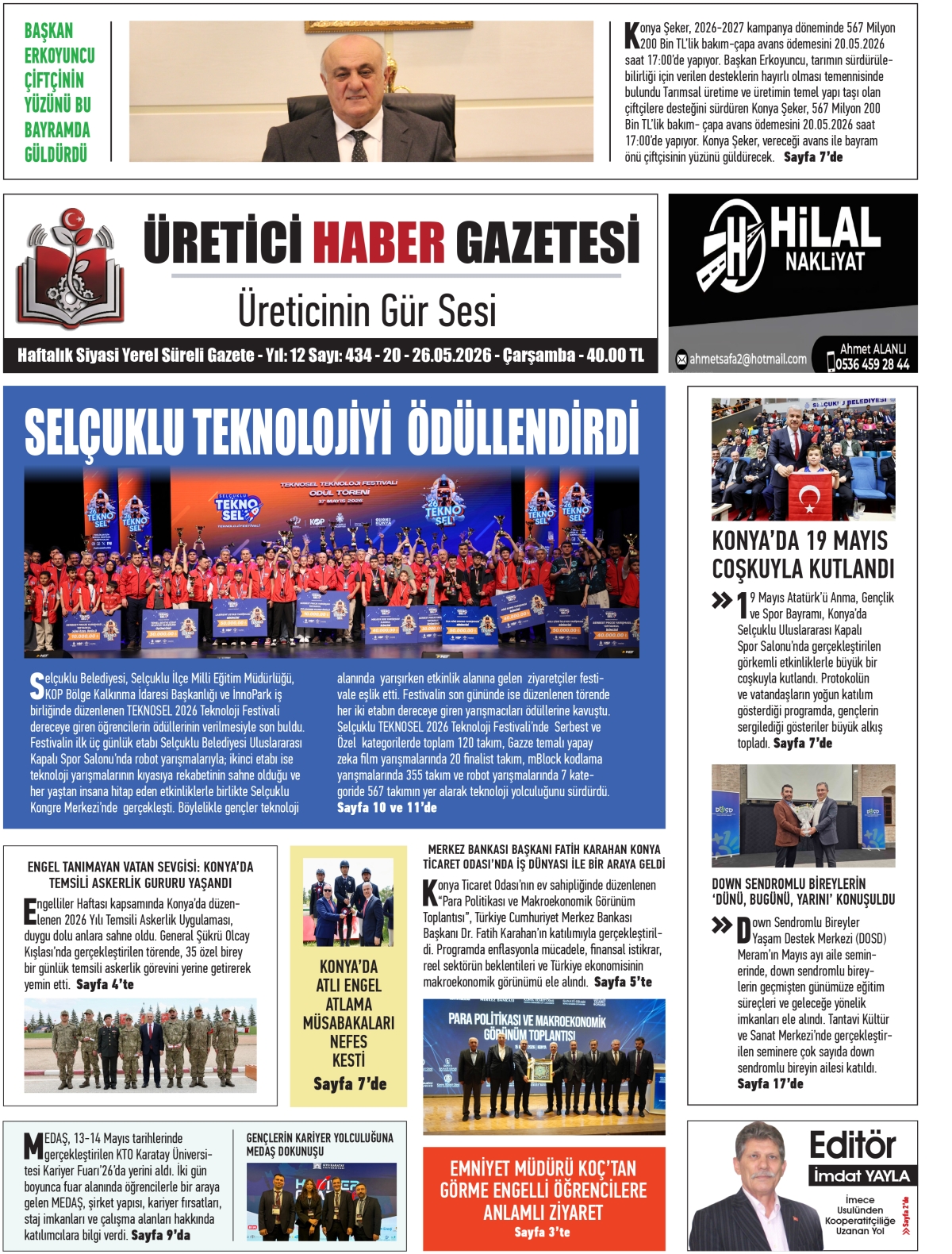 ÜRETİCİ  HABER  GAZTESİ 20.05.2026