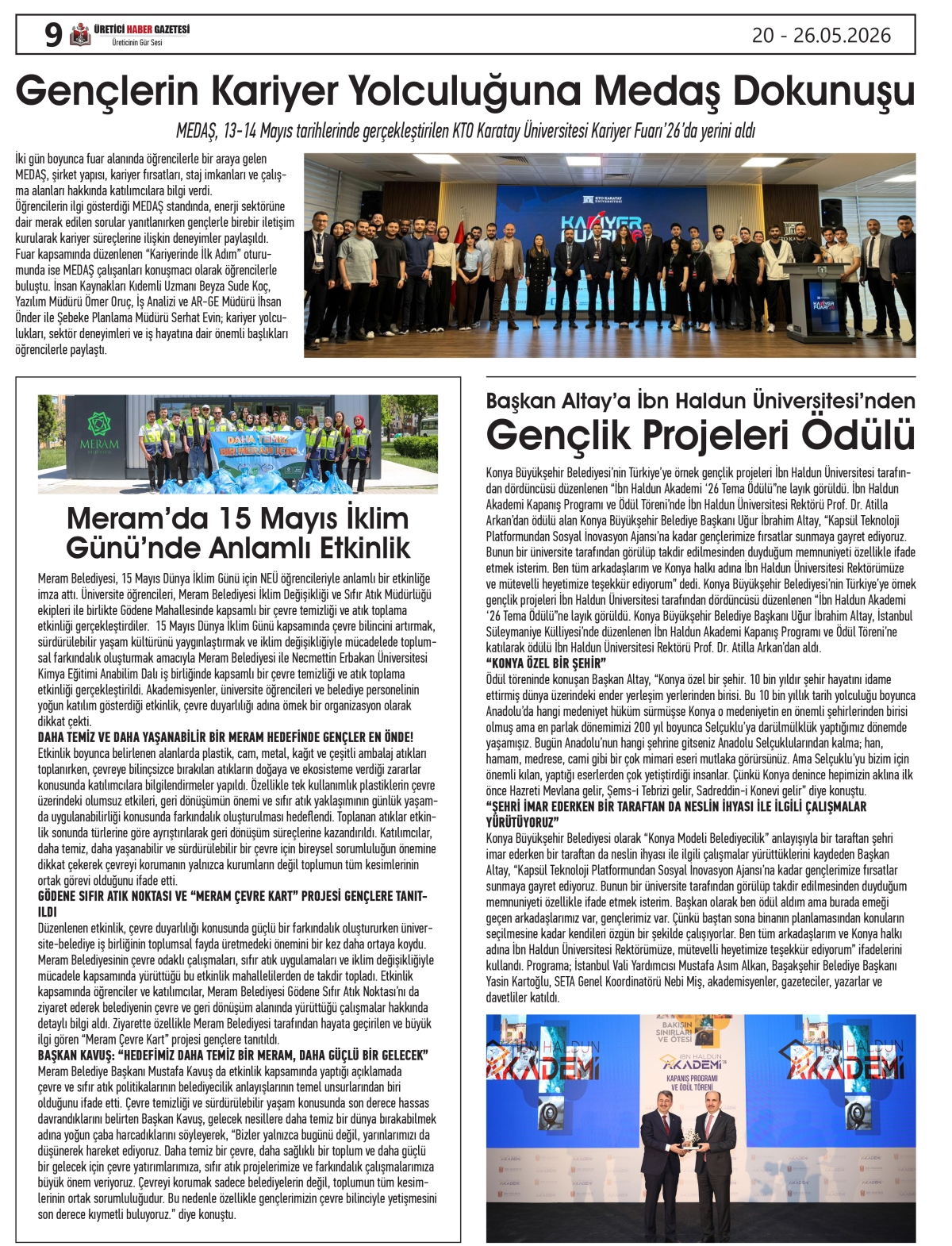 ÜRETİCİ  HABER  GAZTESİ 20.05.2026