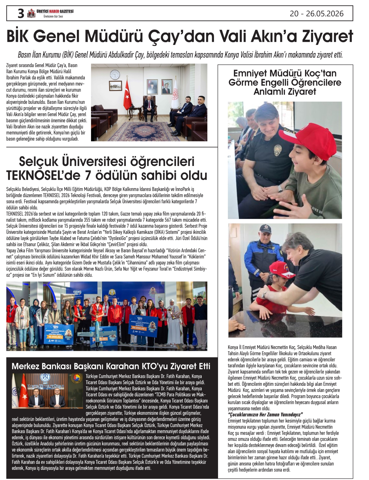 ÜRETİCİ  HABER  GAZTESİ 20.05.2026