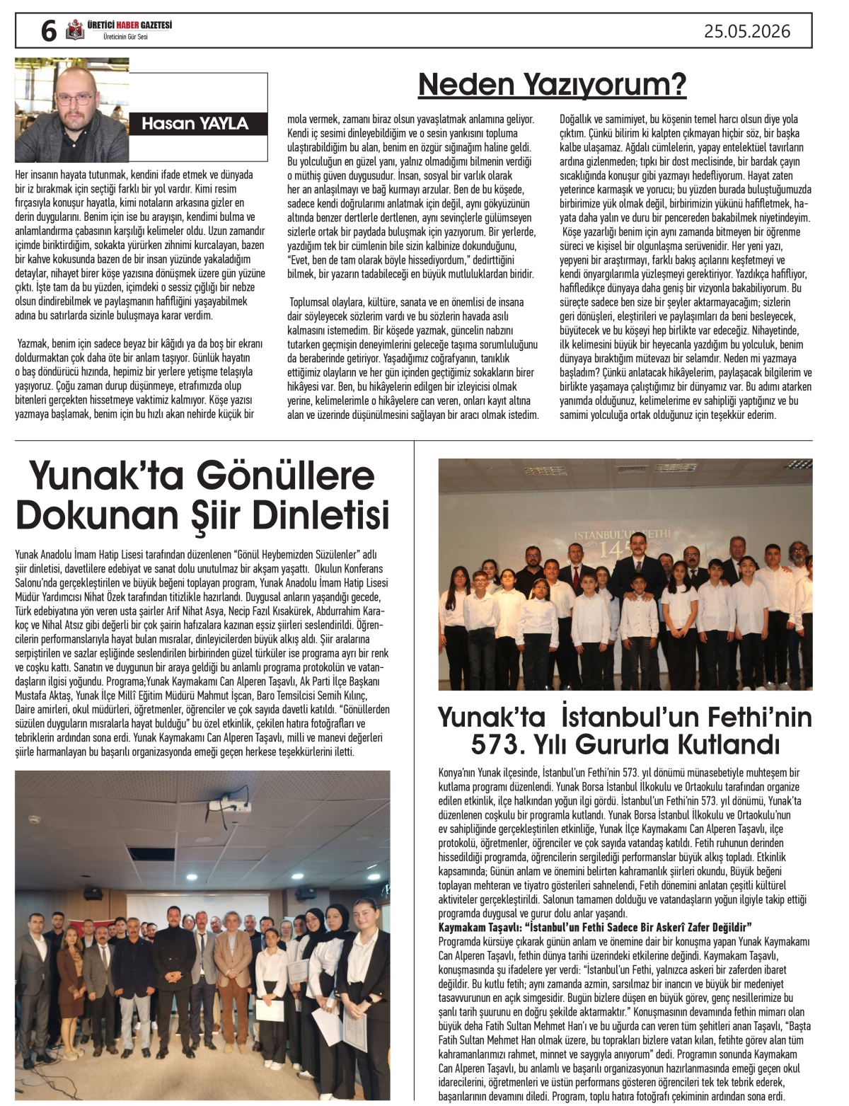 ÜRETİCİ  HABER  GAZETESİ  25.05.2026
