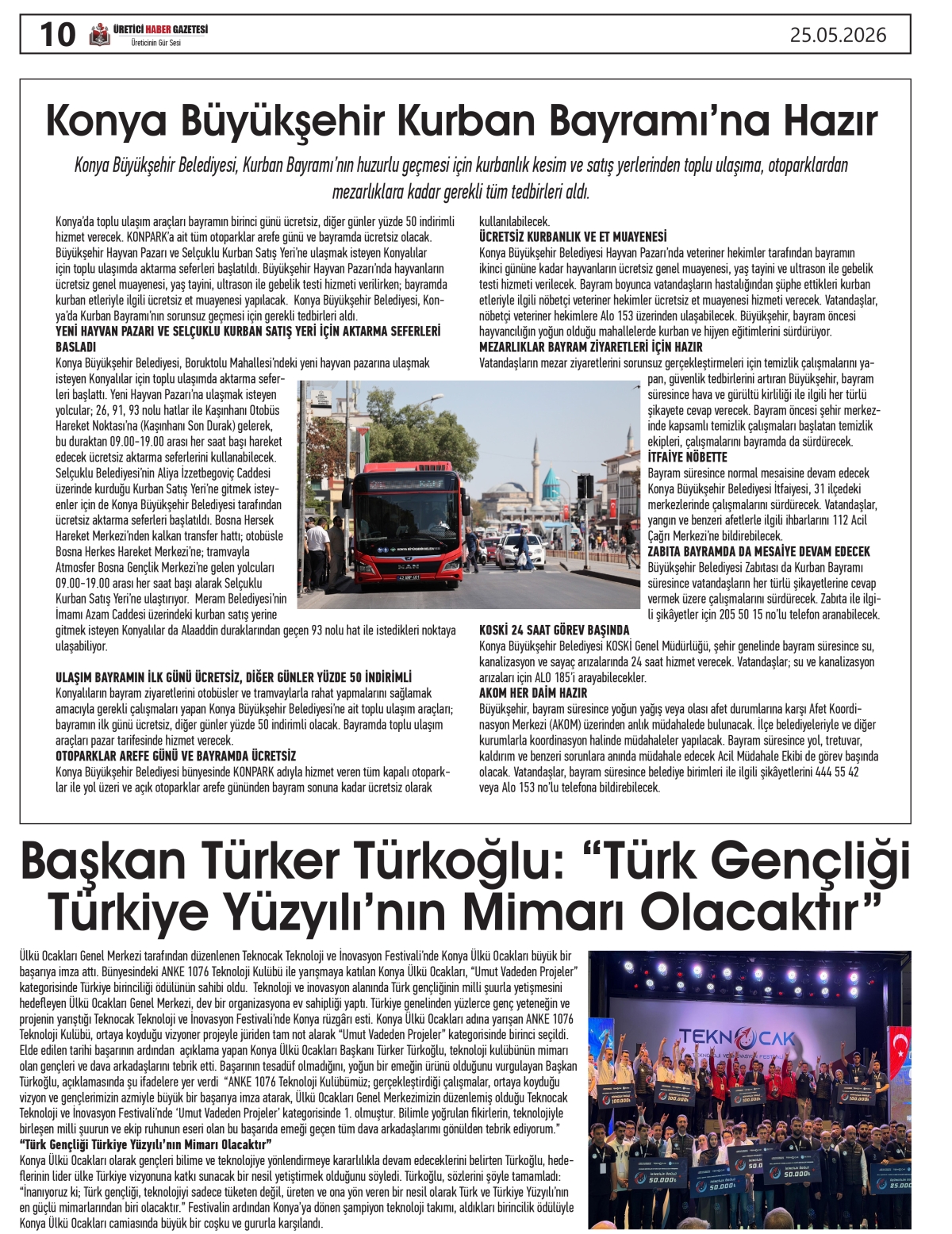 ÜRETİCİ  HABER  GAZETESİ  25.05.2026