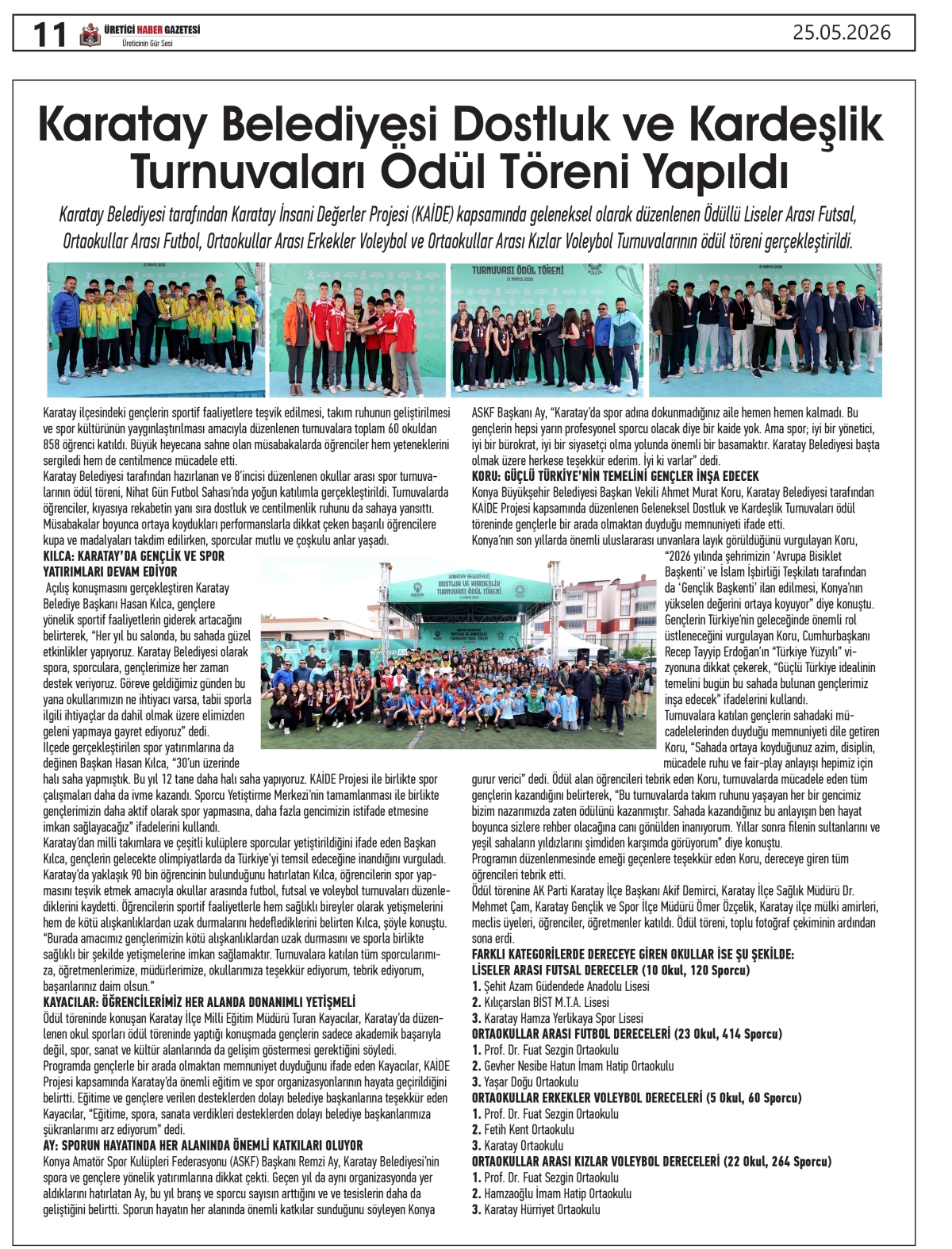 ÜRETİCİ  HABER  GAZETESİ  25.05.2026