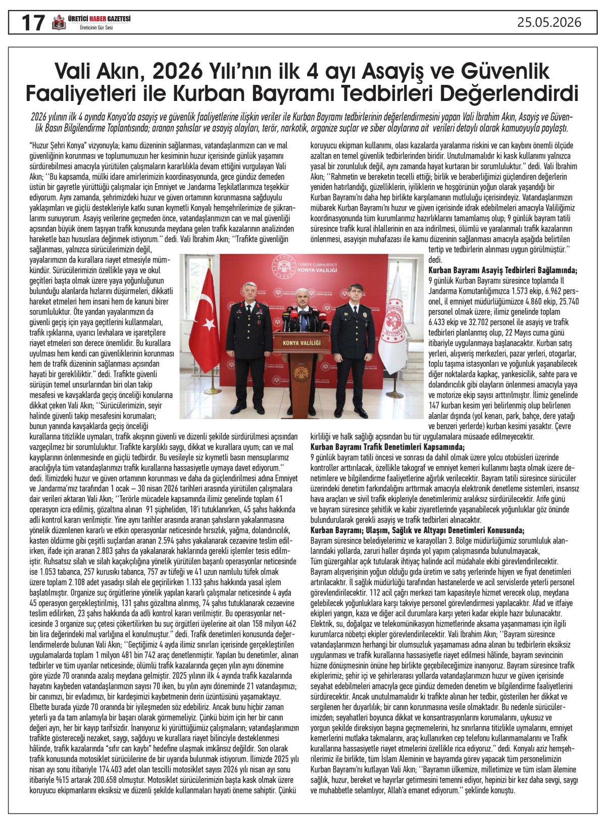 ÜRETİCİ  HABER  GAZETESİ  25.05.2026