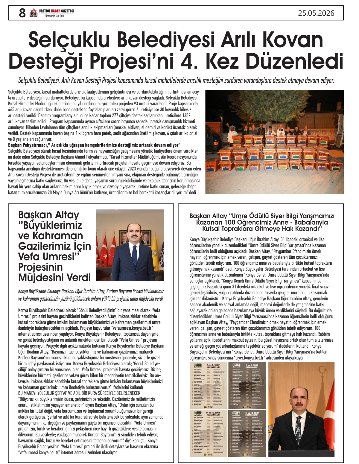 ÜRETİCİ  HABER  GAZETESİ  25.05.2026