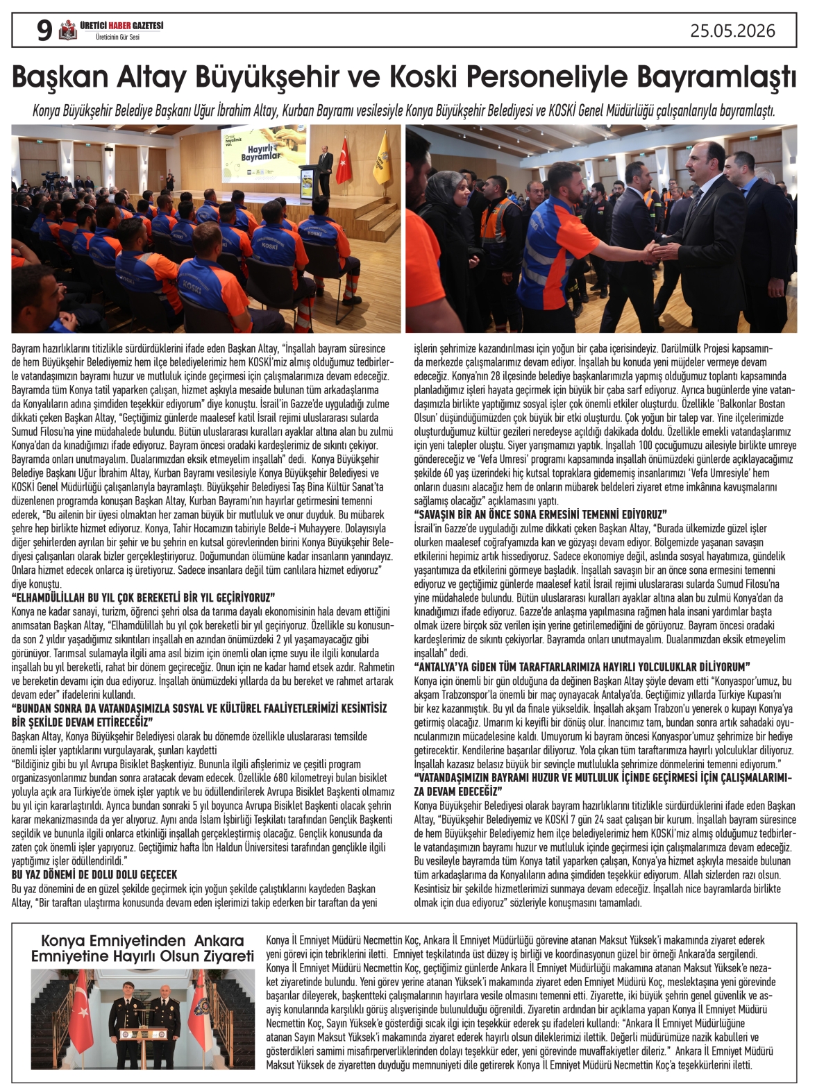 ÜRETİCİ  HABER  GAZETESİ  25.05.2026