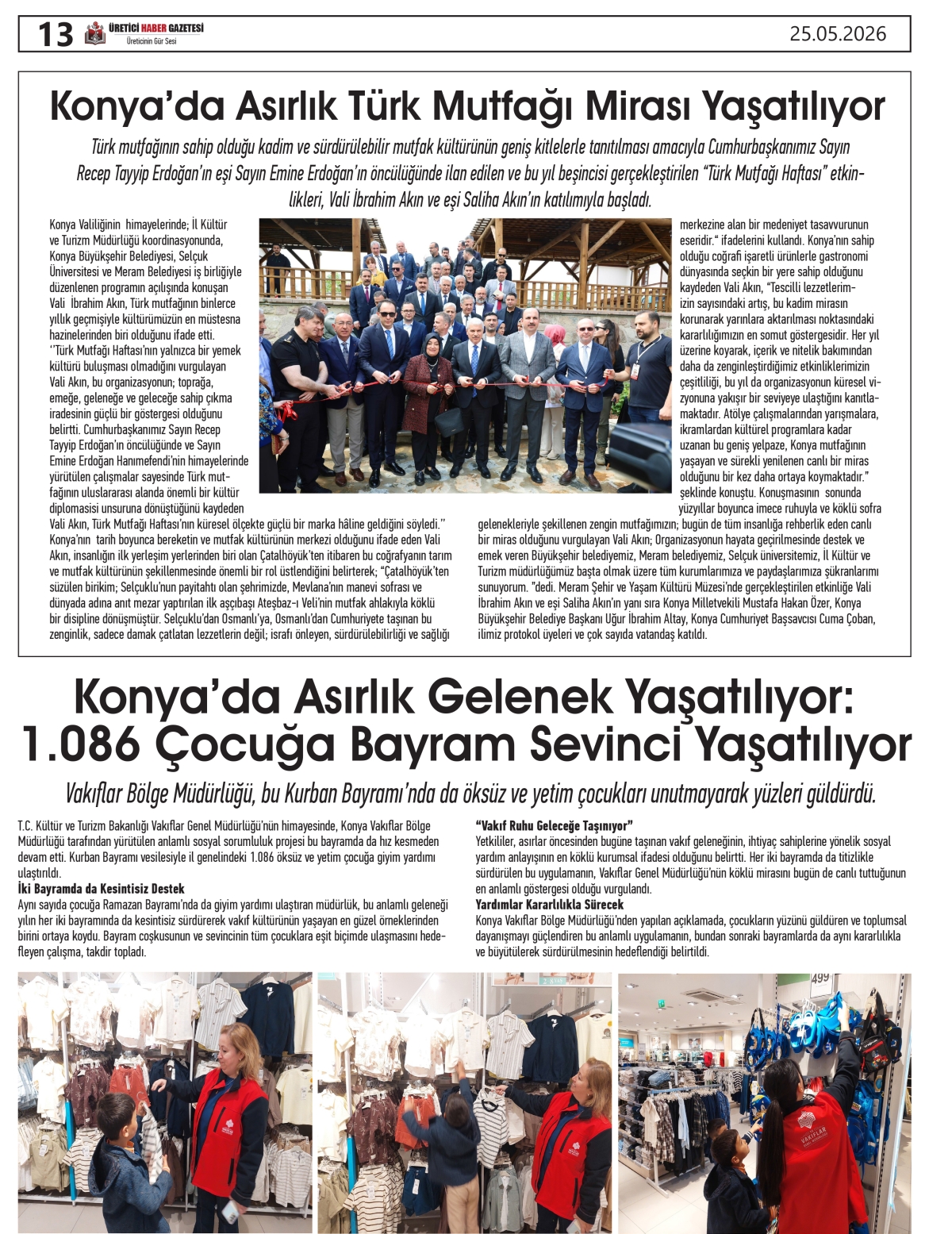ÜRETİCİ  HABER  GAZETESİ  25.05.2026