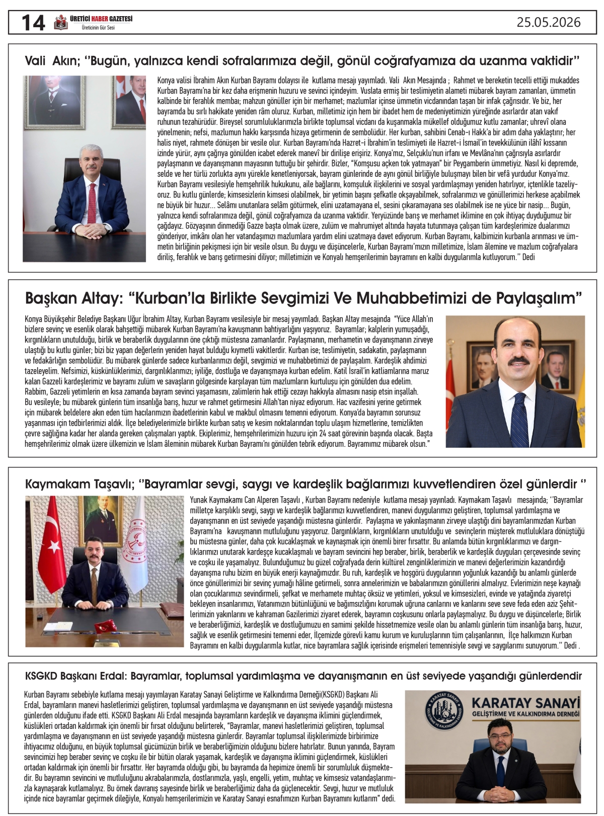 ÜRETİCİ  HABER  GAZETESİ  25.05.2026