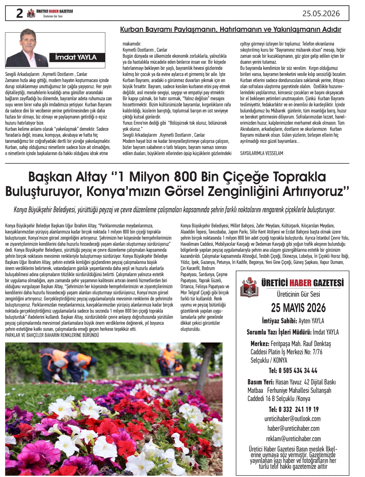 ÜRETİCİ  HABER  GAZETESİ  25.05.2026