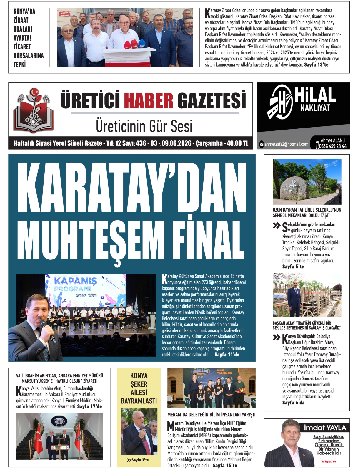 ÜRETİCİ HABER GAZETESİ 03.06.2026