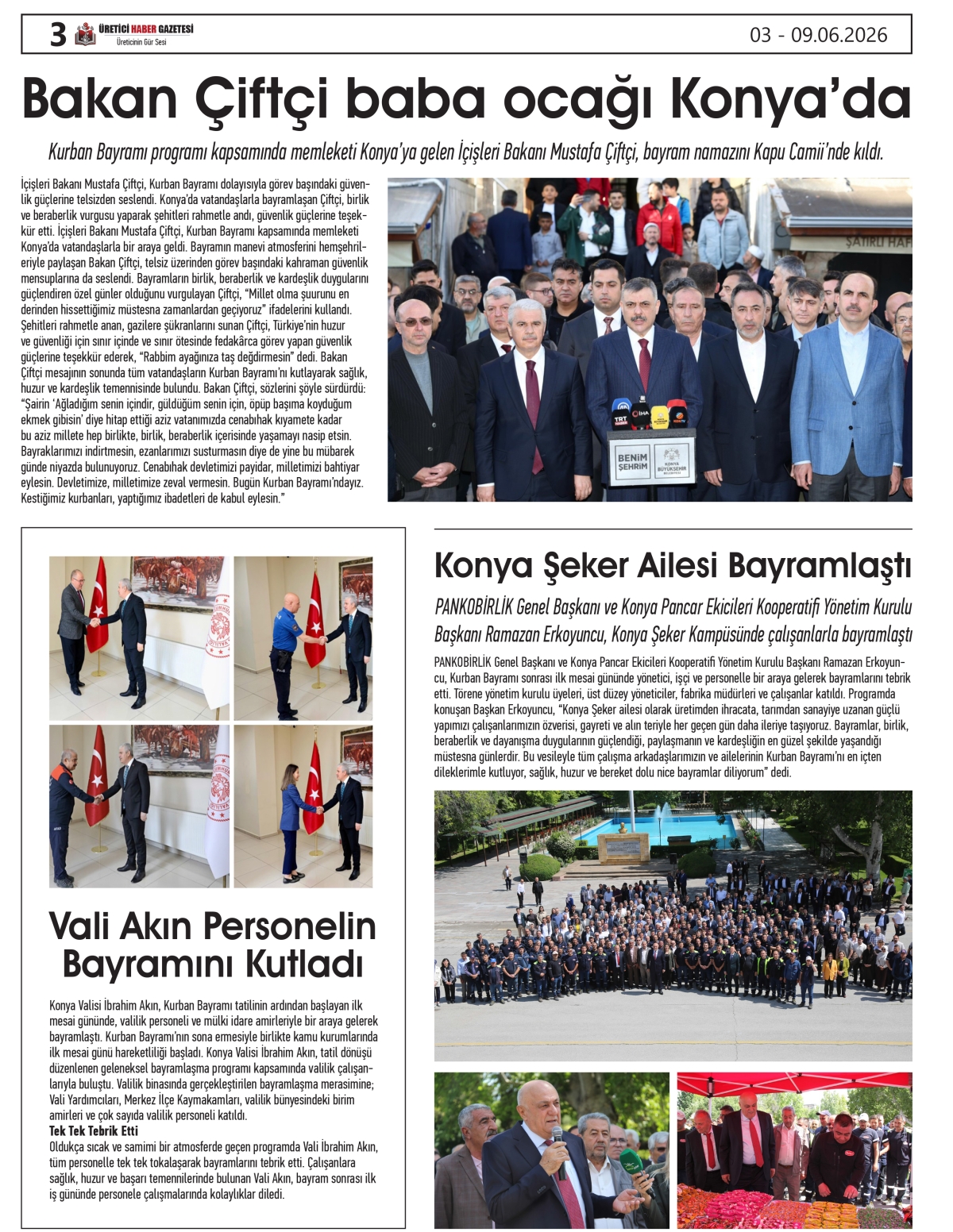 ÜRETİCİ HABER  GAZETESİ  03.06.2026