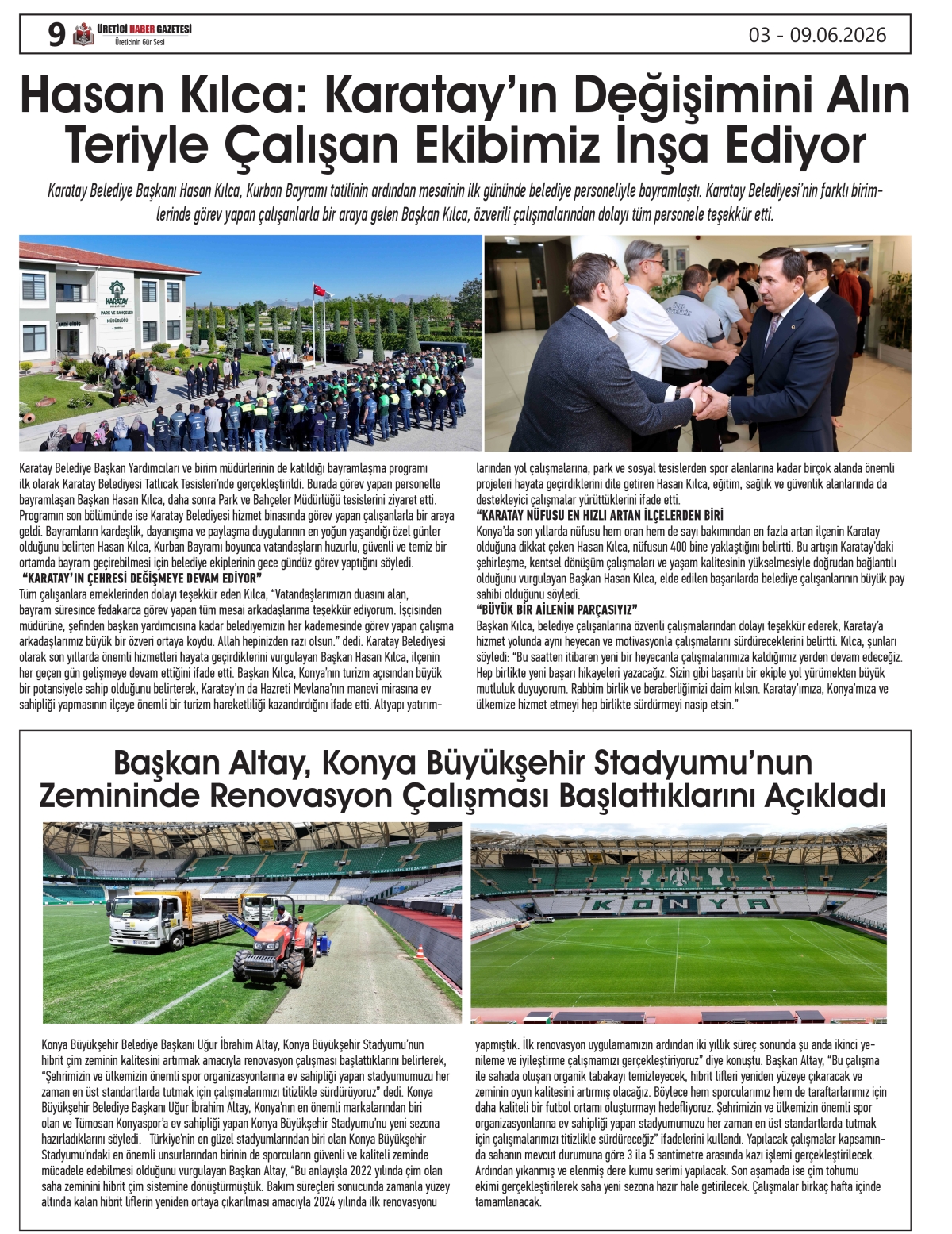 ÜRETİCİ HABER  GAZETESİ  03.06.2026
