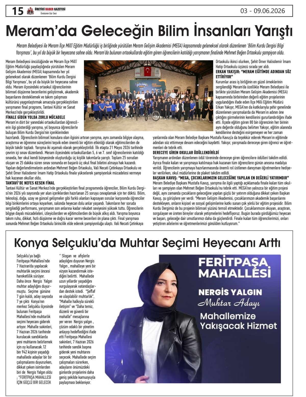 ÜRETİCİ HABER  GAZETESİ  03.06.2026