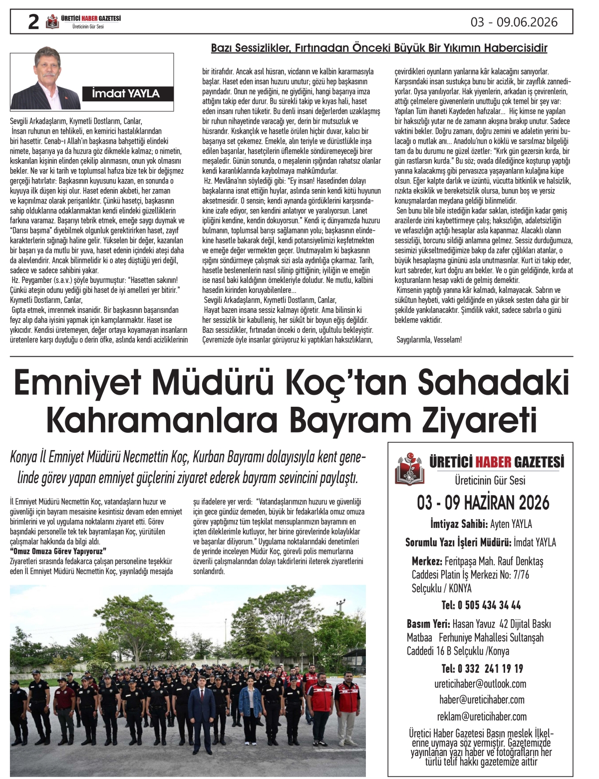 ÜRETİCİ HABER  GAZETESİ  03.06.2026