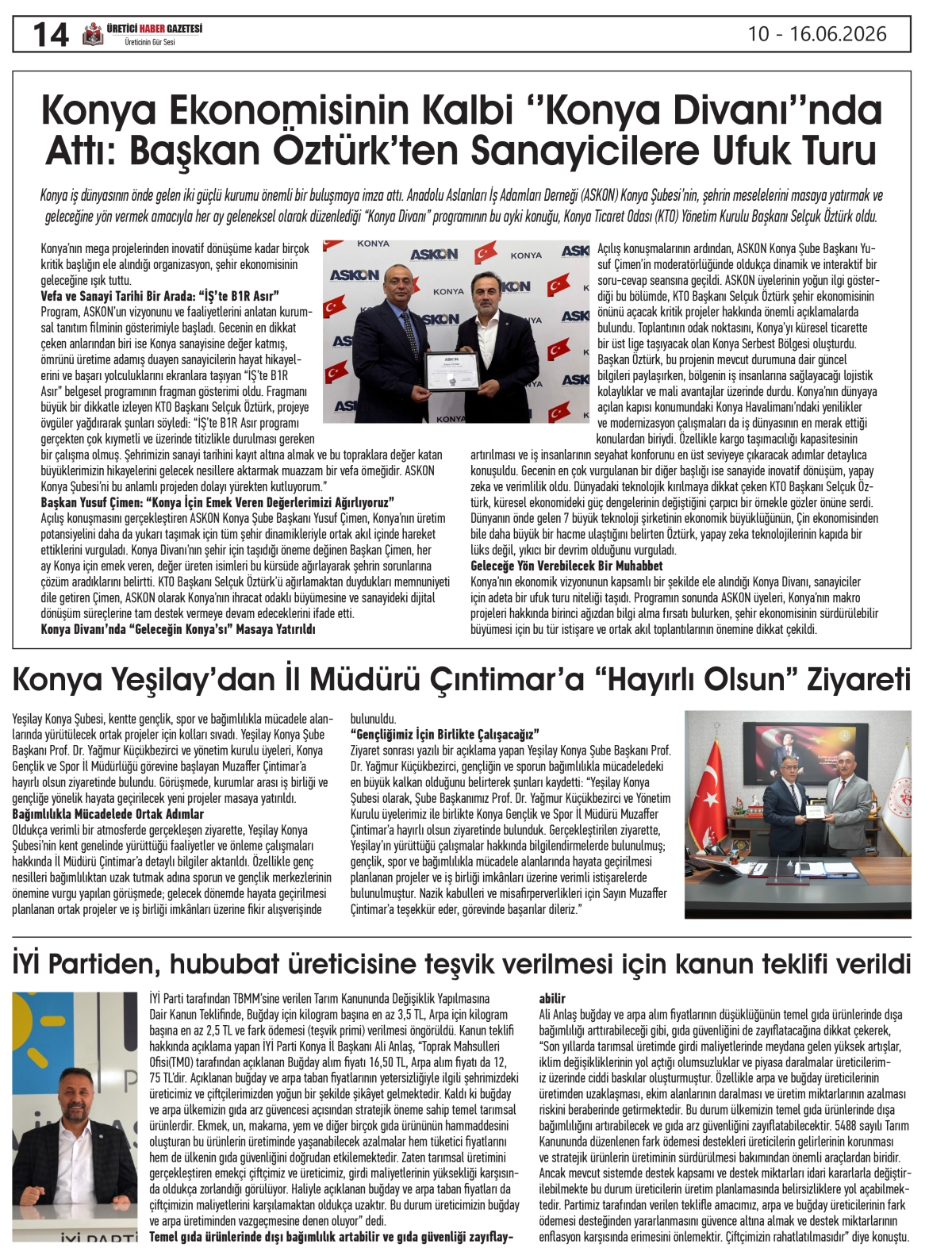 ÜRETİCİ  HABER  GAZETESİ  10.06.2026