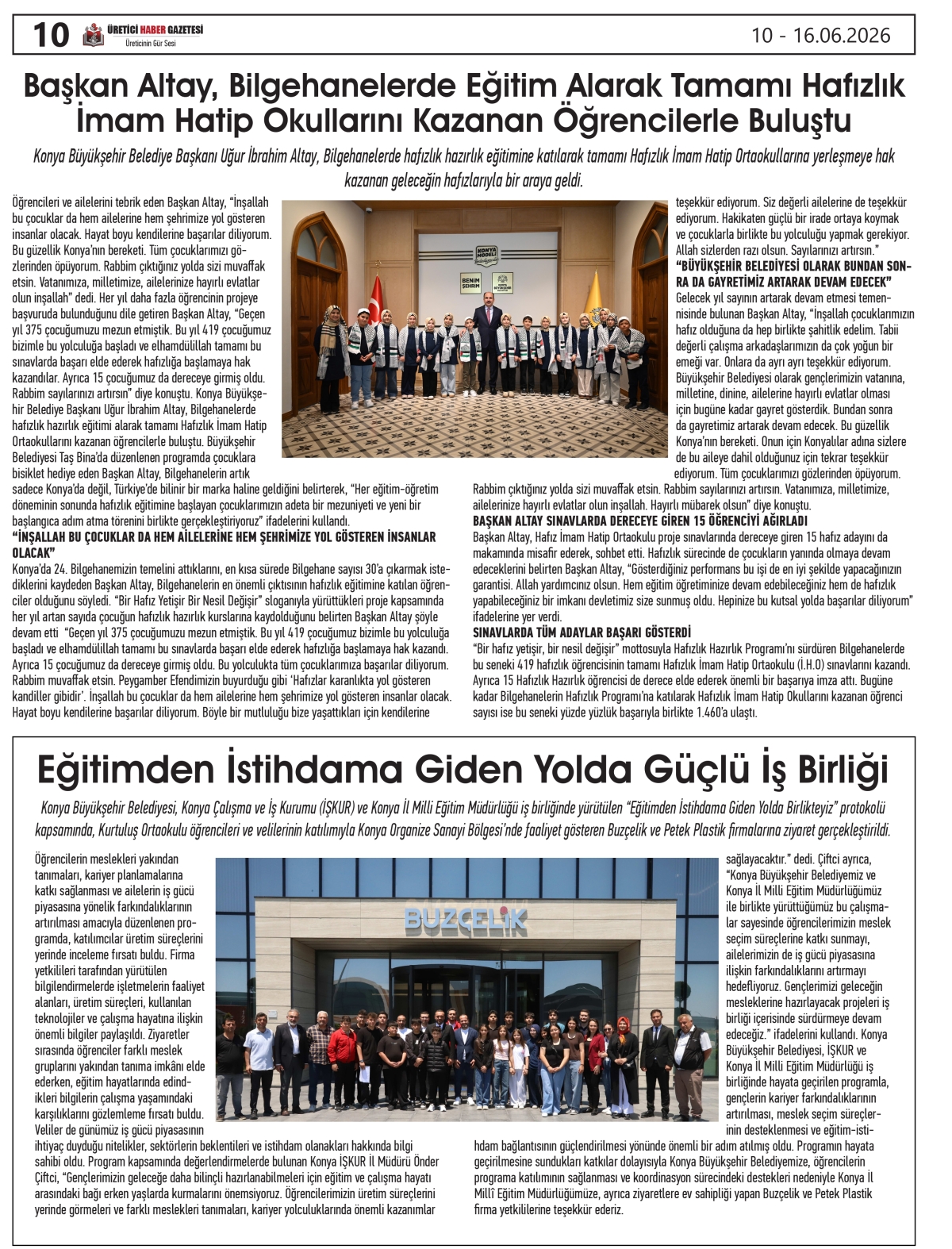 ÜRETİCİ  HABER  GAZETESİ  10.06.2026