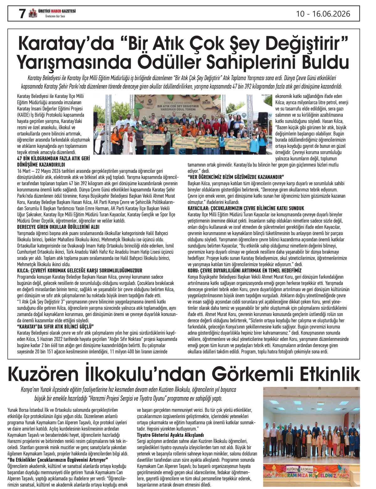 ÜRETİCİ  HABER  GAZETESİ  10.06.2026