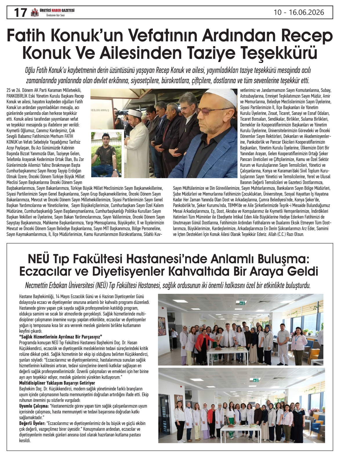ÜRETİCİ  HABER  GAZETESİ  10.06.2026