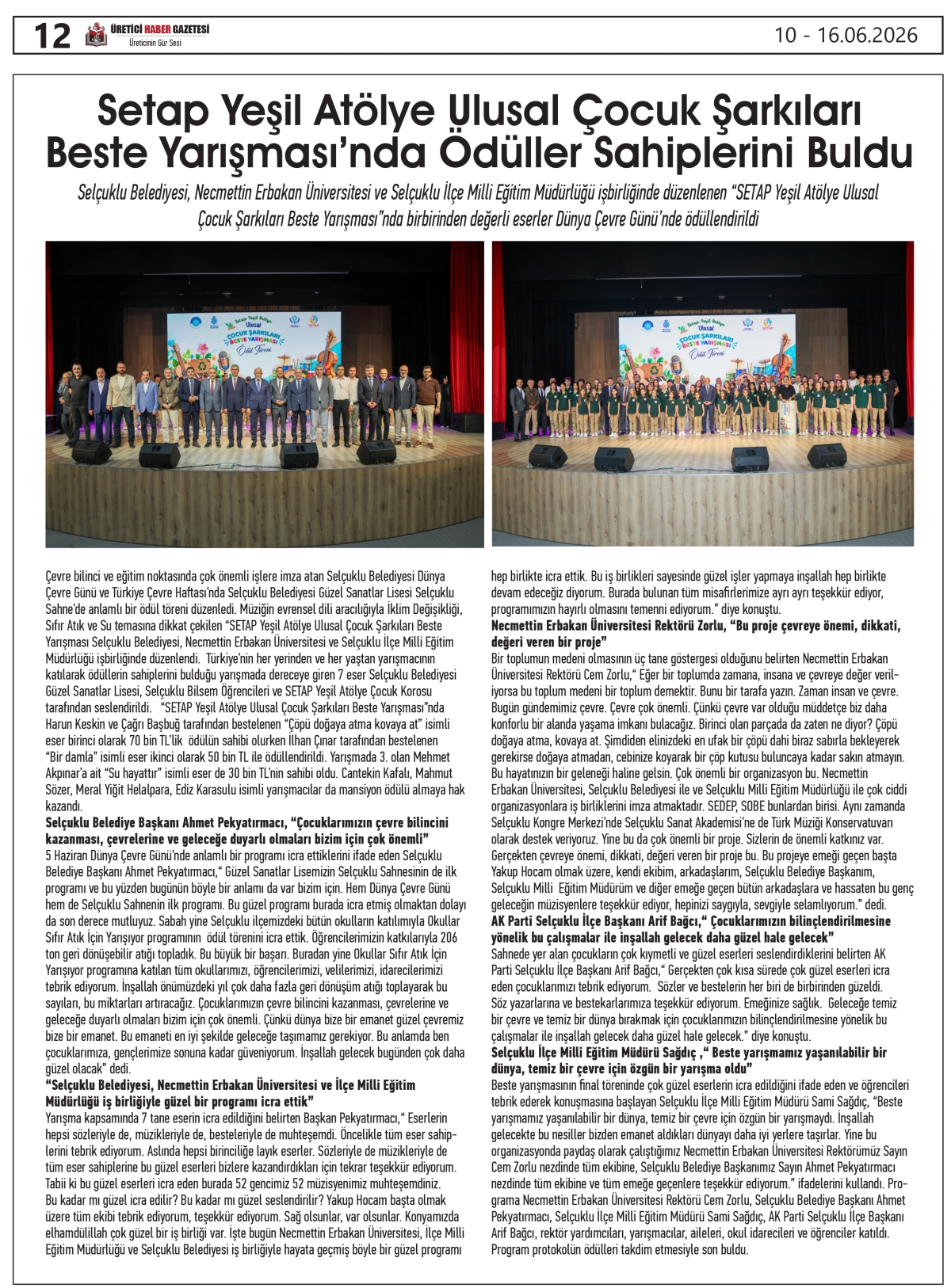 ÜRETİCİ  HABER  GAZETESİ  10.06.2026