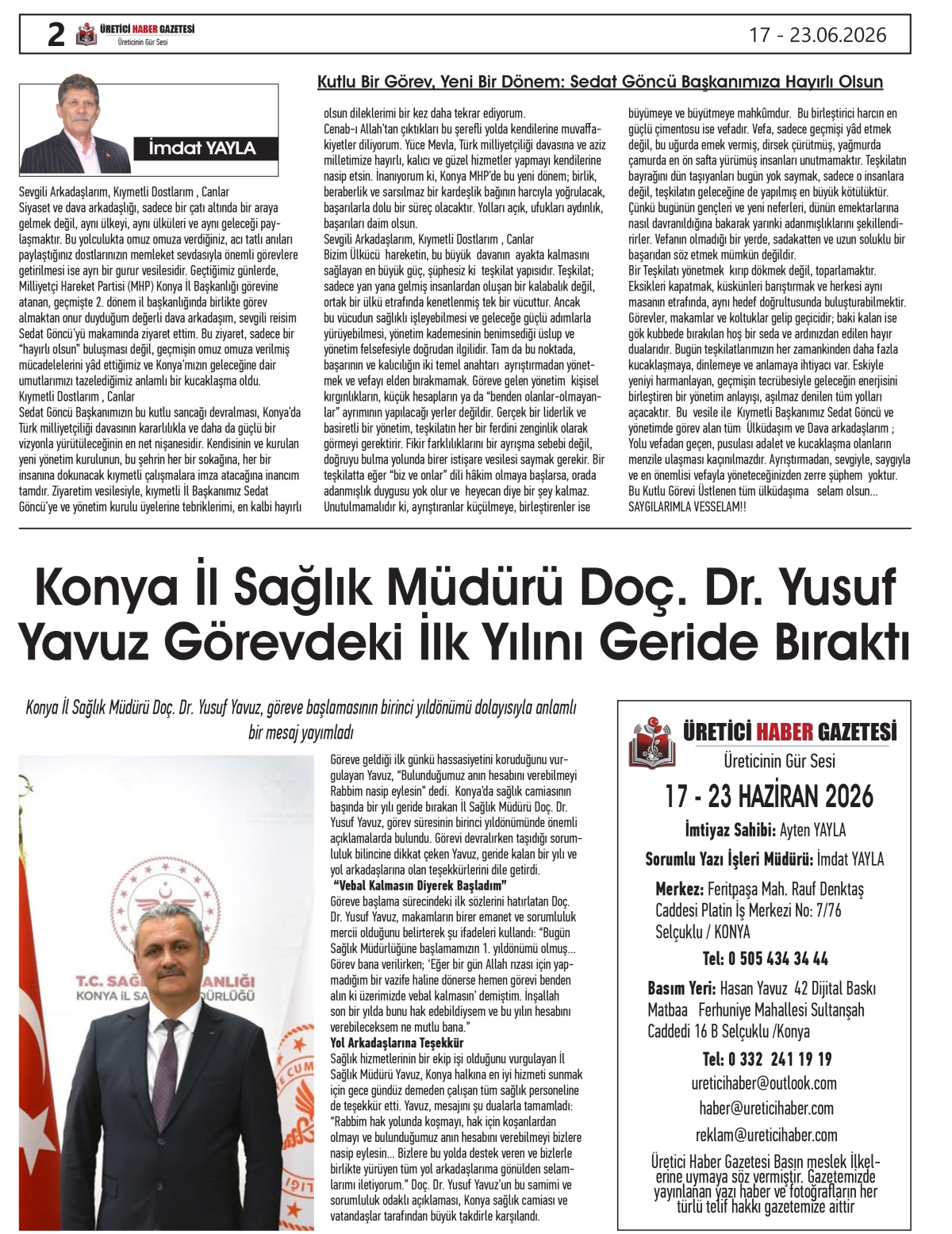 ÜRETİCİ  HABER  GAZETESİ  17.06.2026