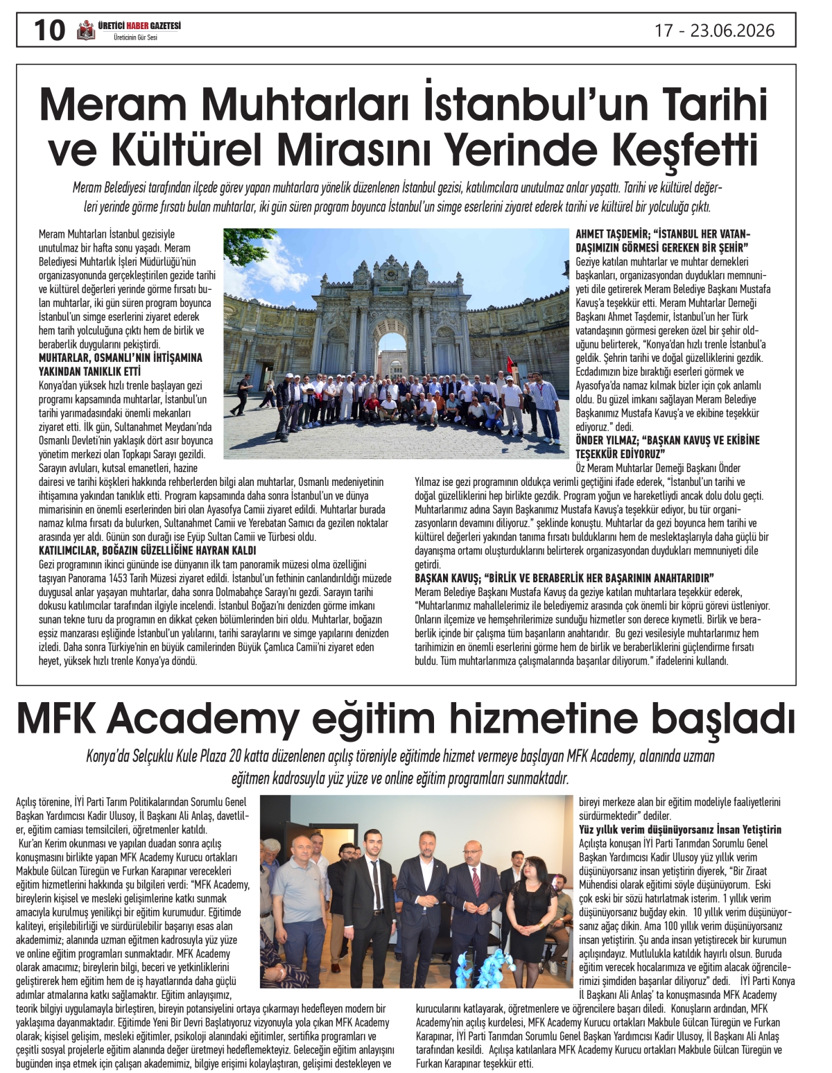 ÜRETİCİ  HABER  GAZETESİ  17.06.2026