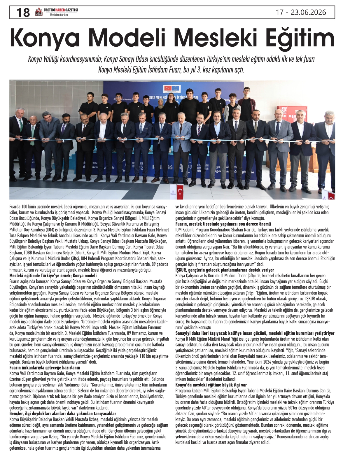 ÜRETİCİ  HABER  GAZETESİ  17.06.2026