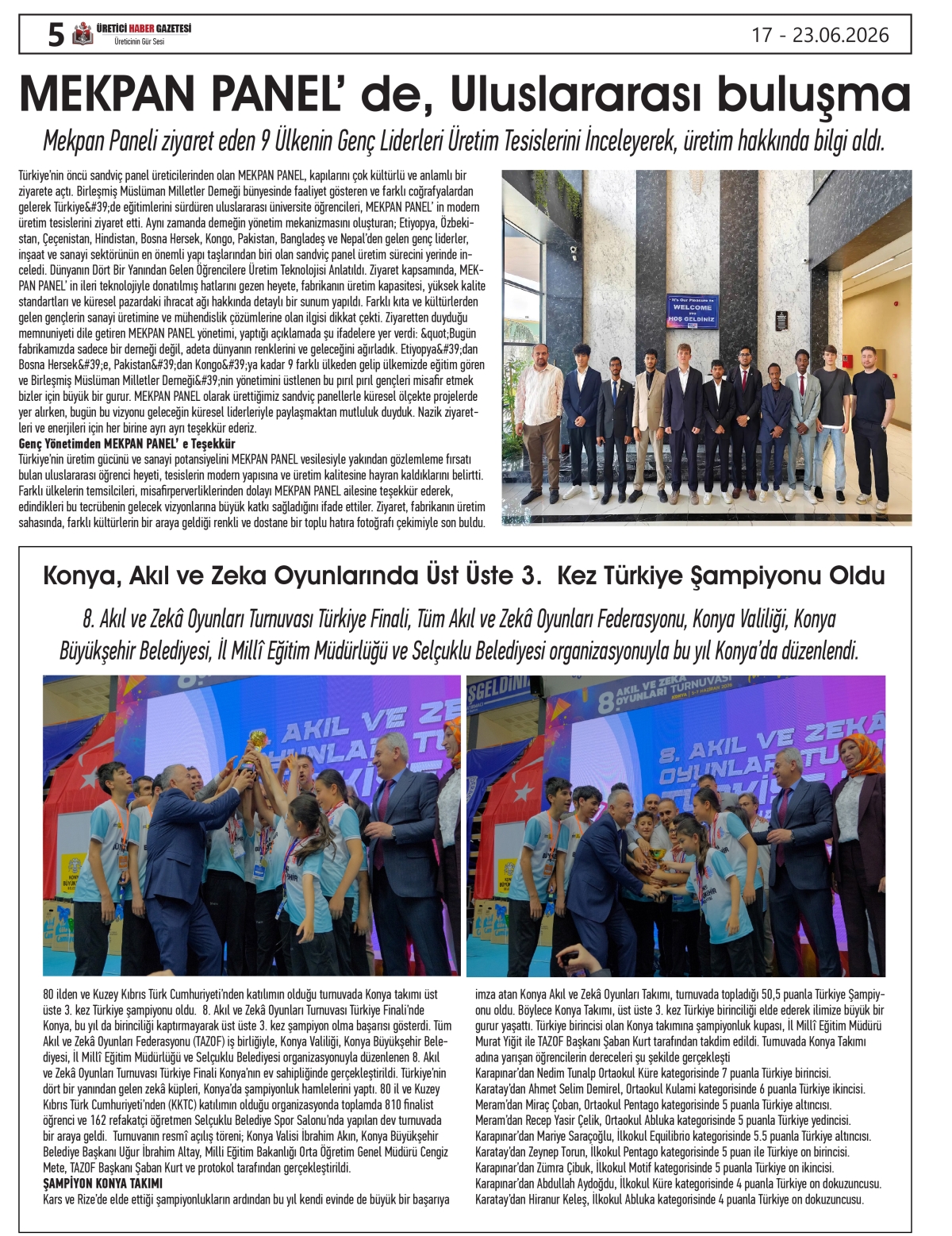 ÜRETİCİ  HABER  GAZETESİ  17.06.2026