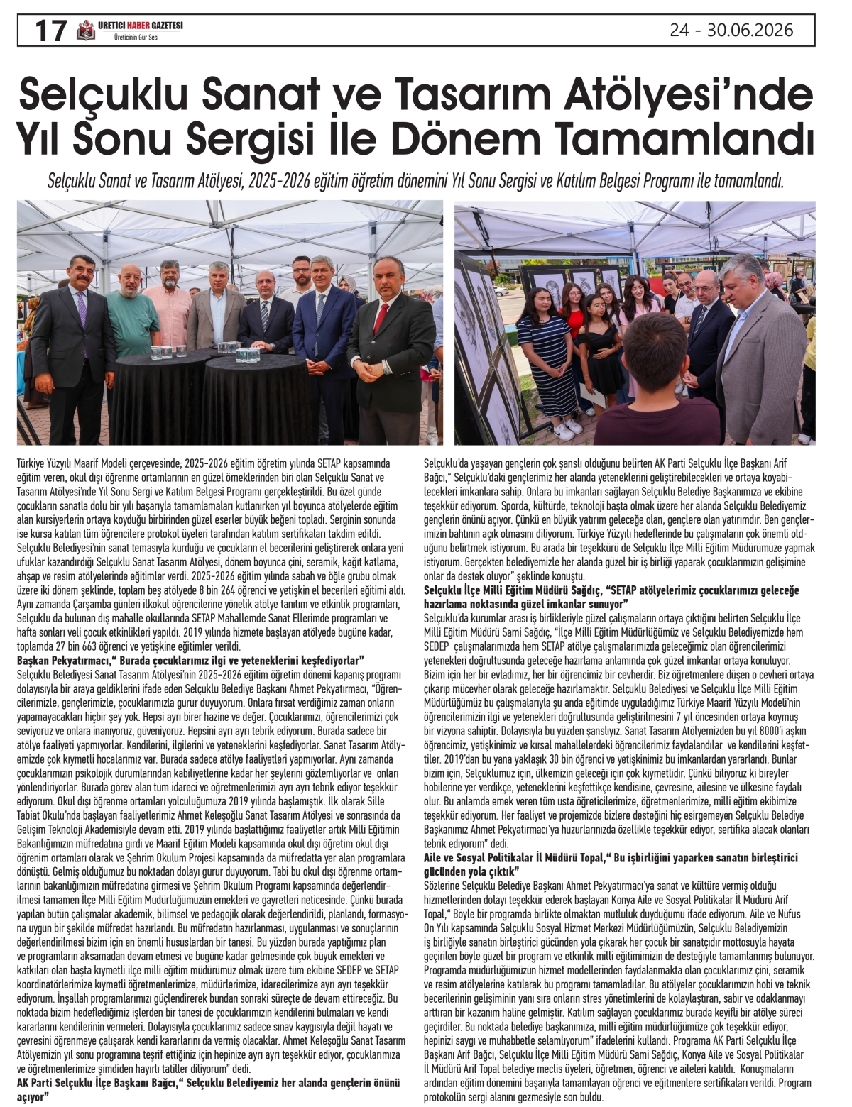 ÜRETİCİ HABER  GAZETESİ  24.06.2026