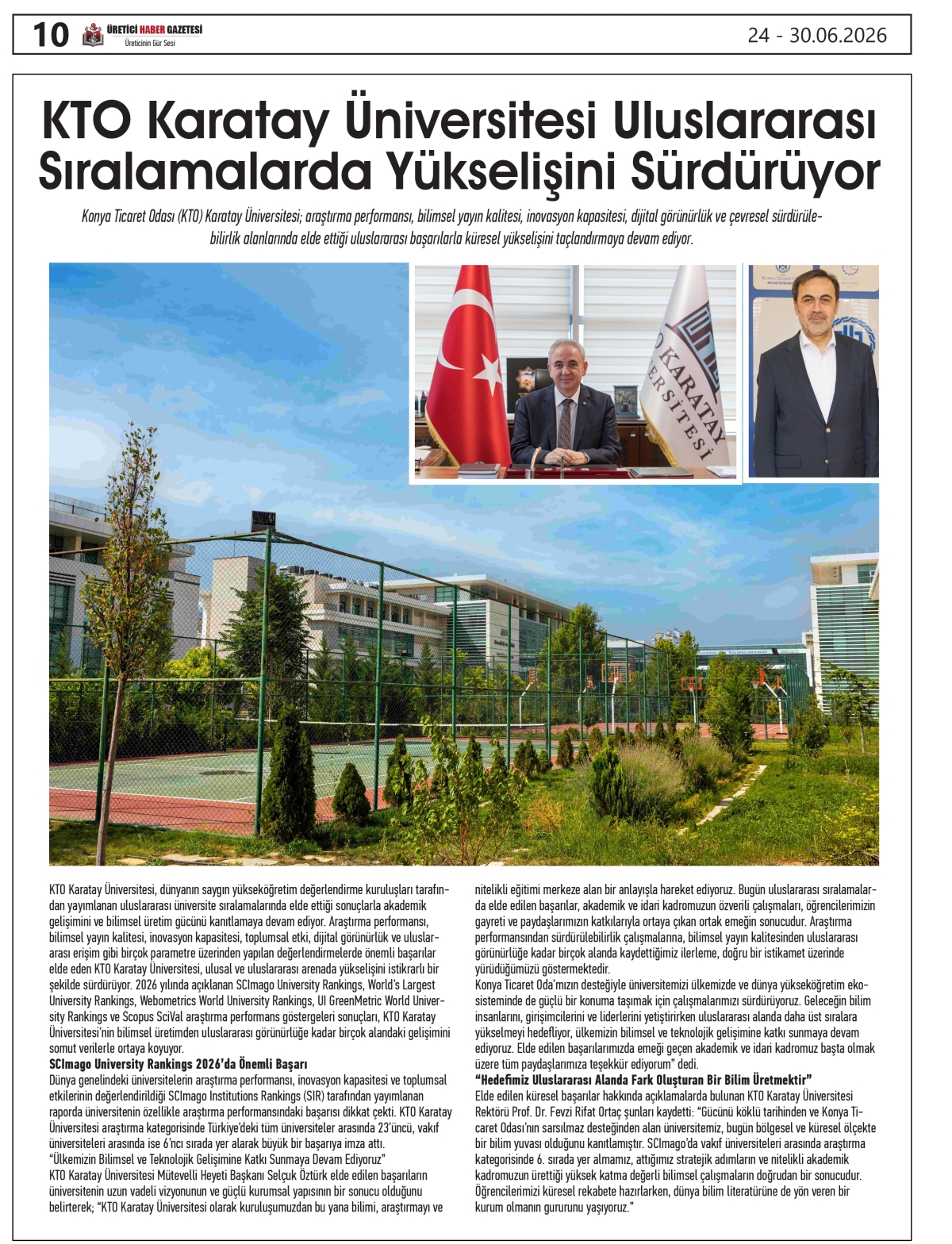 ÜRETİCİ HABER  GAZETESİ  24.06.2026
