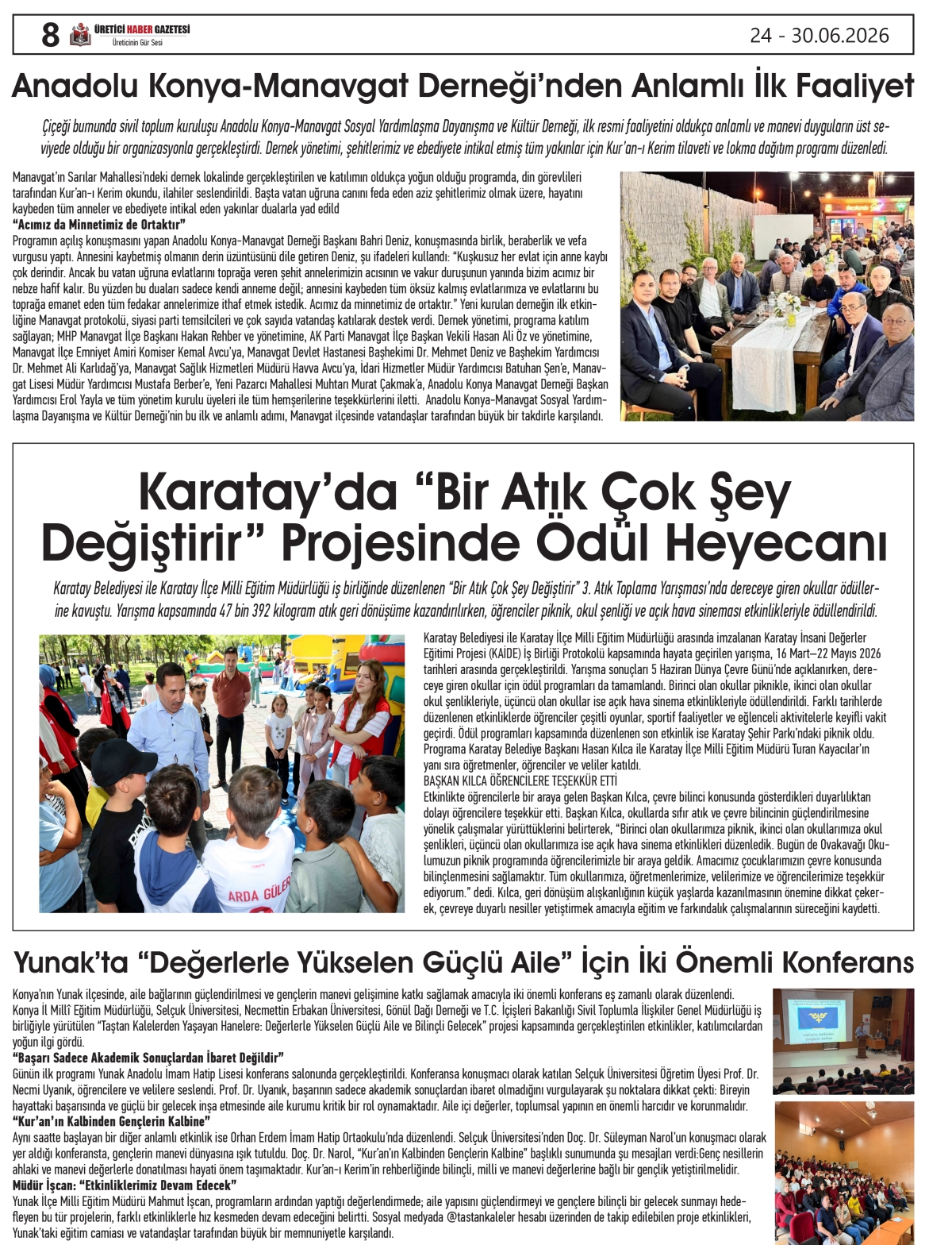 ÜRETİCİ HABER  GAZETESİ  24.06.2026