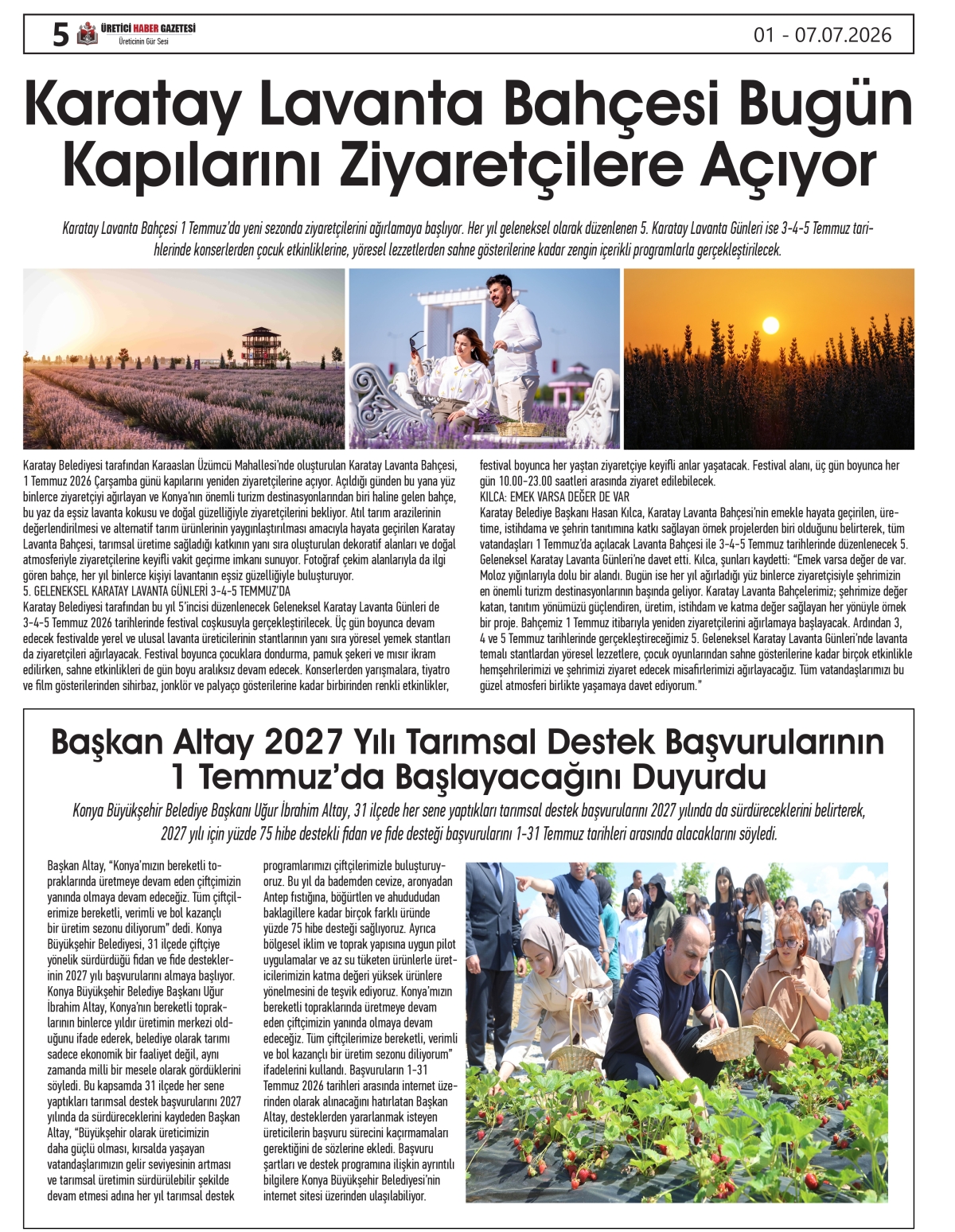 ÜRETİCİ  HABER  GAZETESİ  01.07.2026