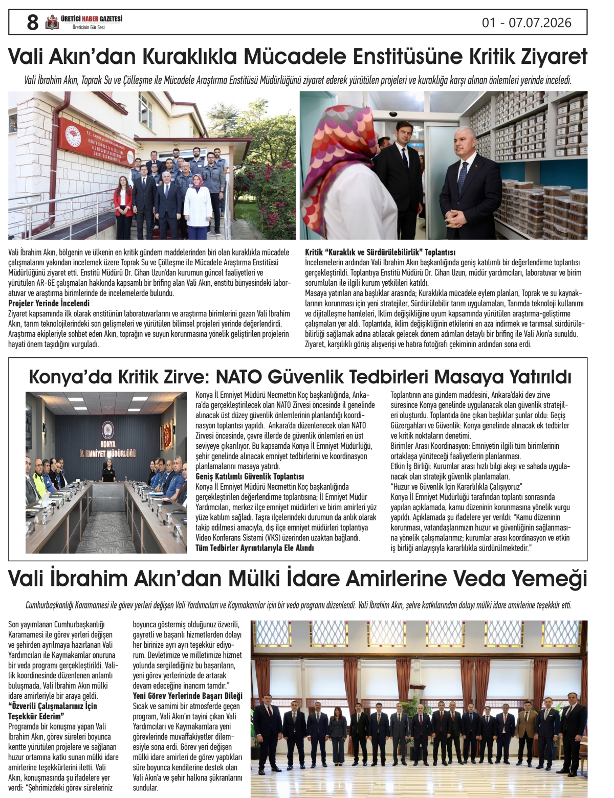 ÜRETİCİ  HABER  GAZETESİ  01.07.2026