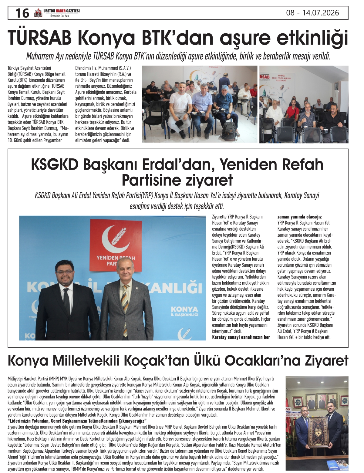 ÜRETİCİ  HABER  GAZETESİ  08.07.2026
