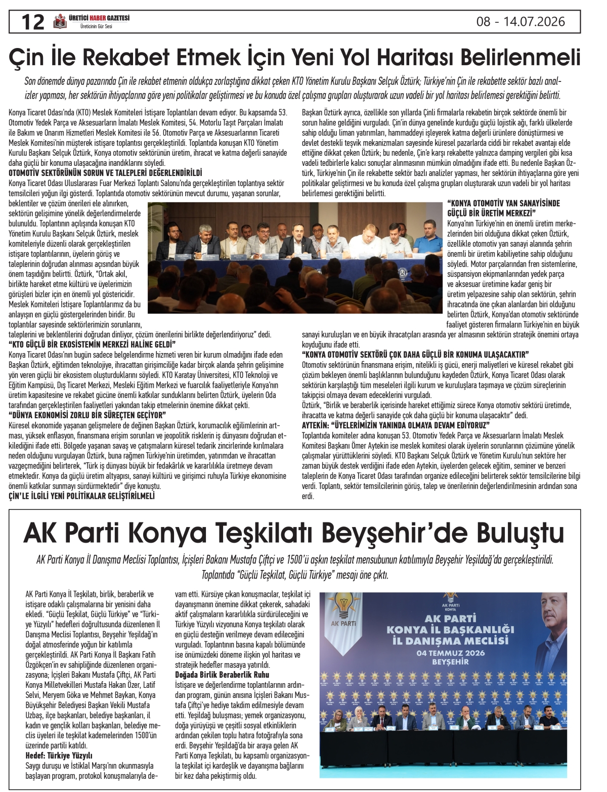 ÜRETİCİ  HABER  GAZETESİ  08.07.2026