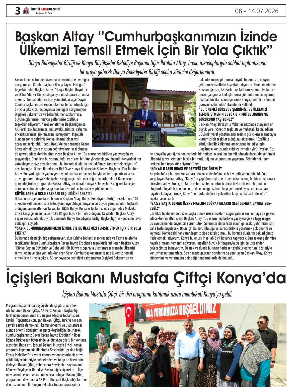ÜRETİCİ  HABER  GAZETESİ  08.07.2026