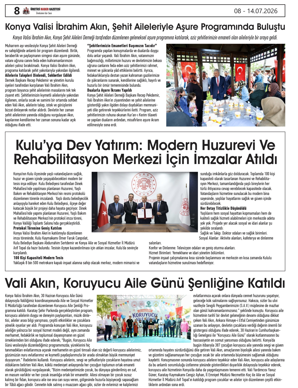 ÜRETİCİ  HABER  GAZETESİ  08.07.2026