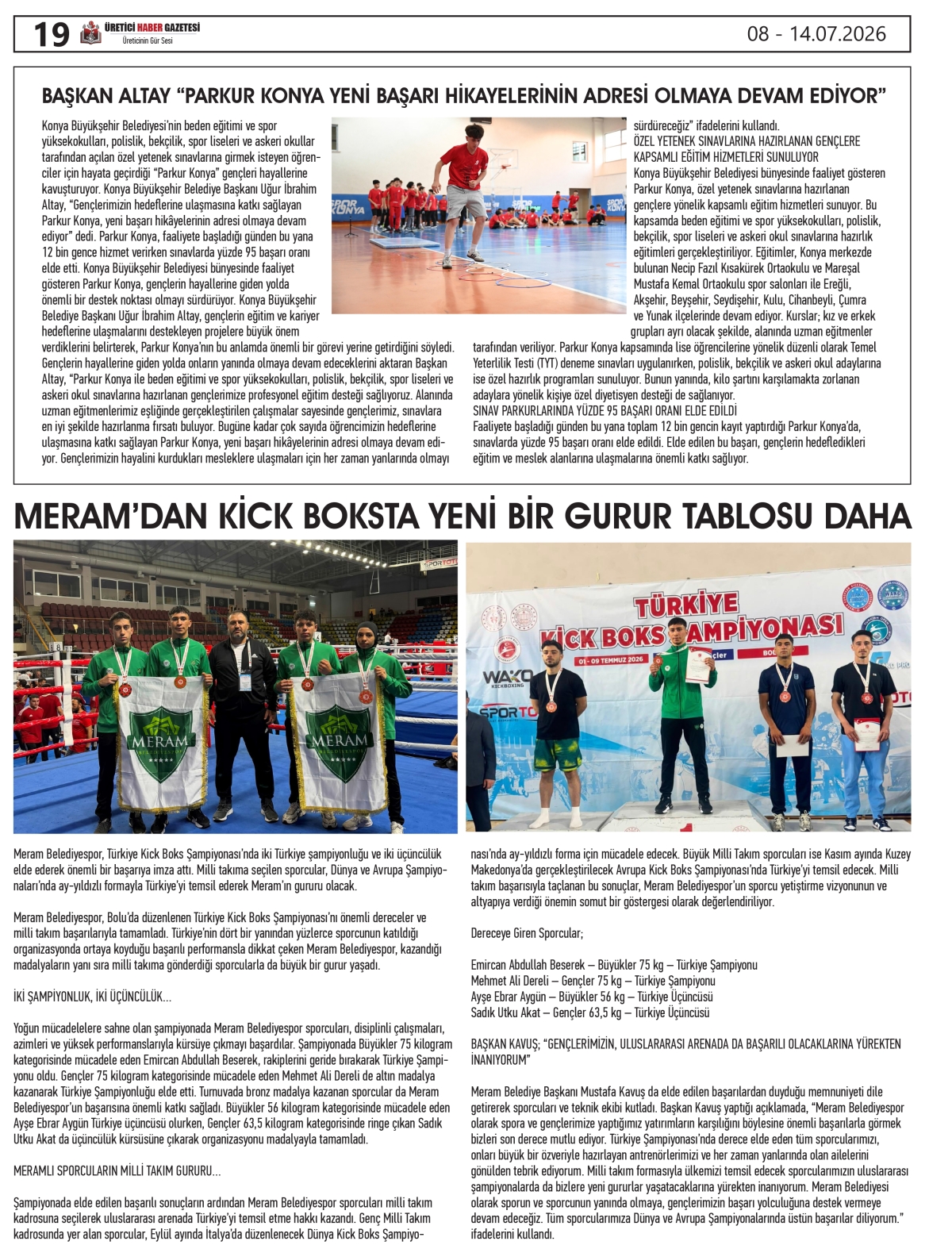 ÜRETİCİ  HABER  GAZETESİ  08.07.2026