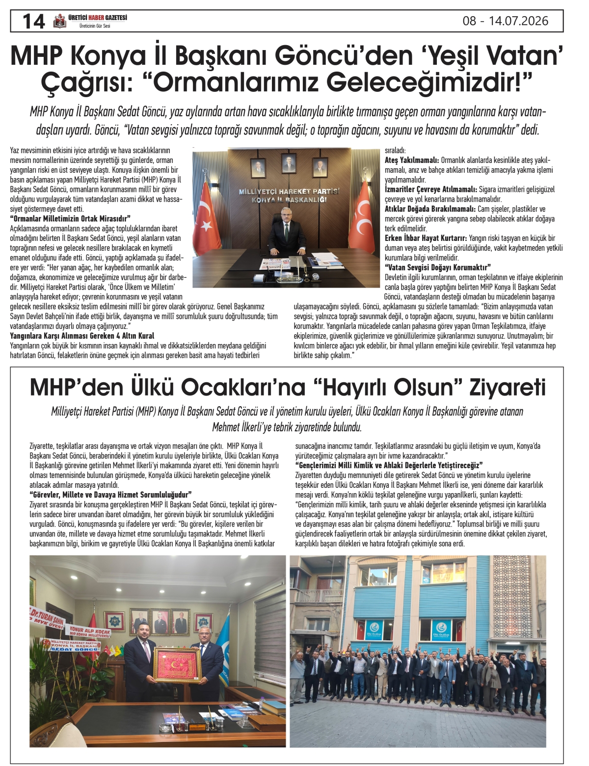 ÜRETİCİ  HABER  GAZETESİ  08.07.2026