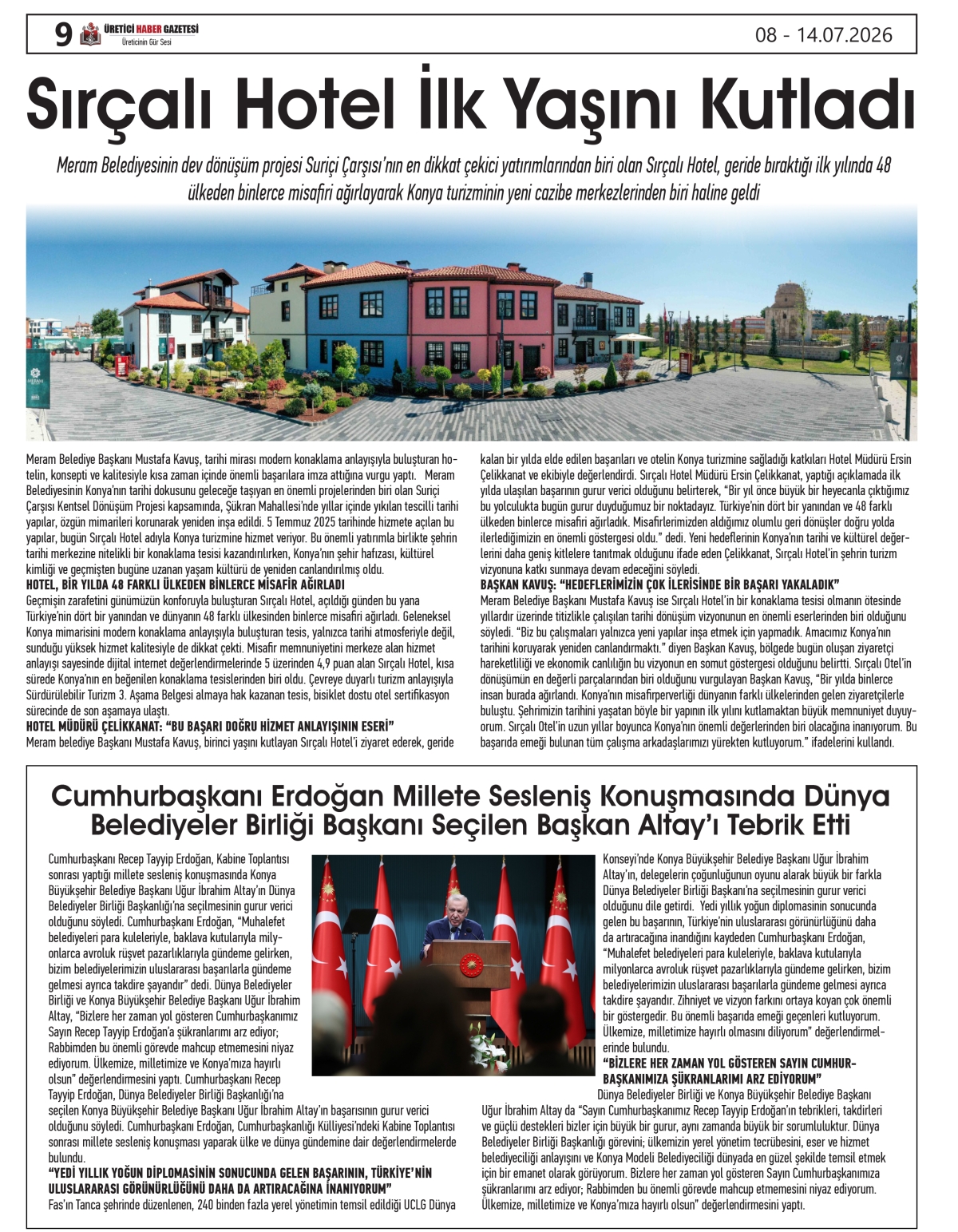 ÜRETİCİ  HABER  GAZETESİ  08.07.2026