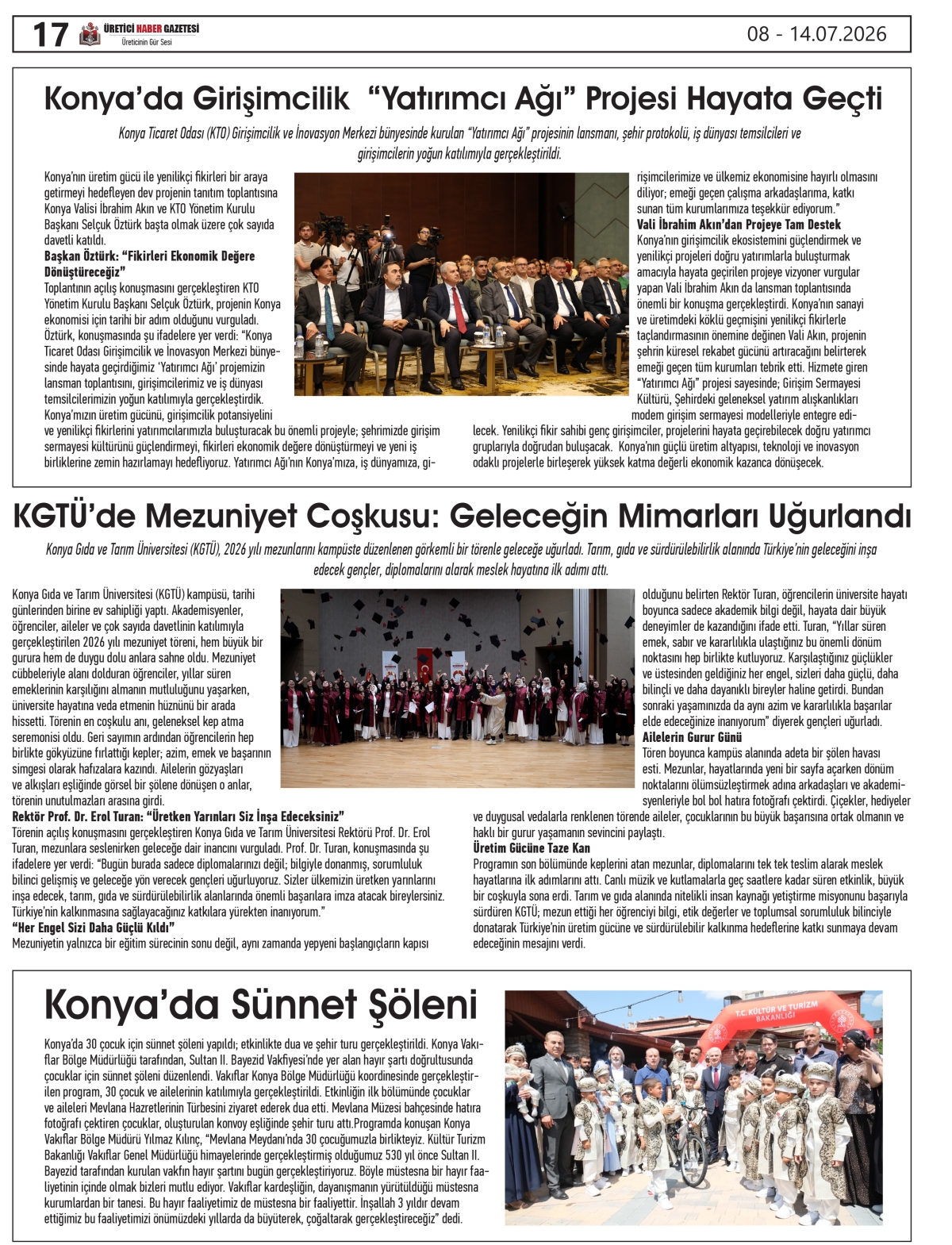 ÜRETİCİ  HABER  GAZETESİ  08.07.2026