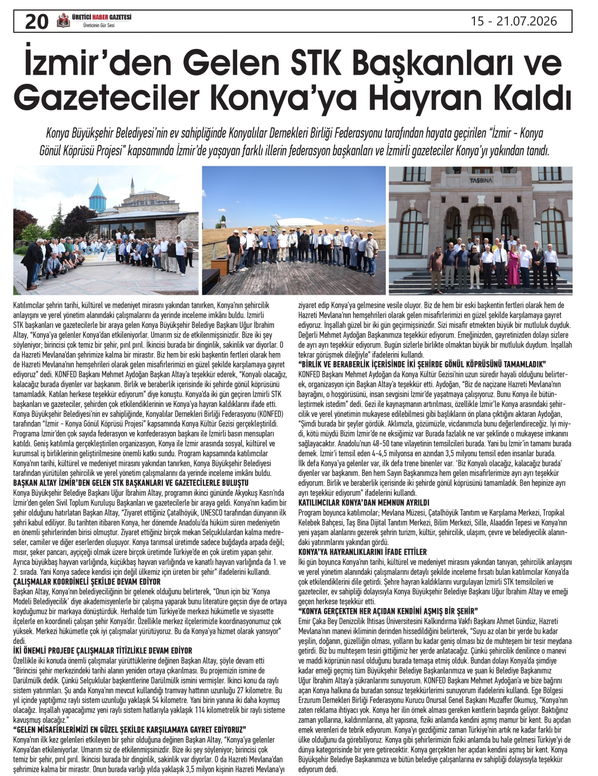ÜRETİCİ  HABER  GAZETESİ  15.07.2026