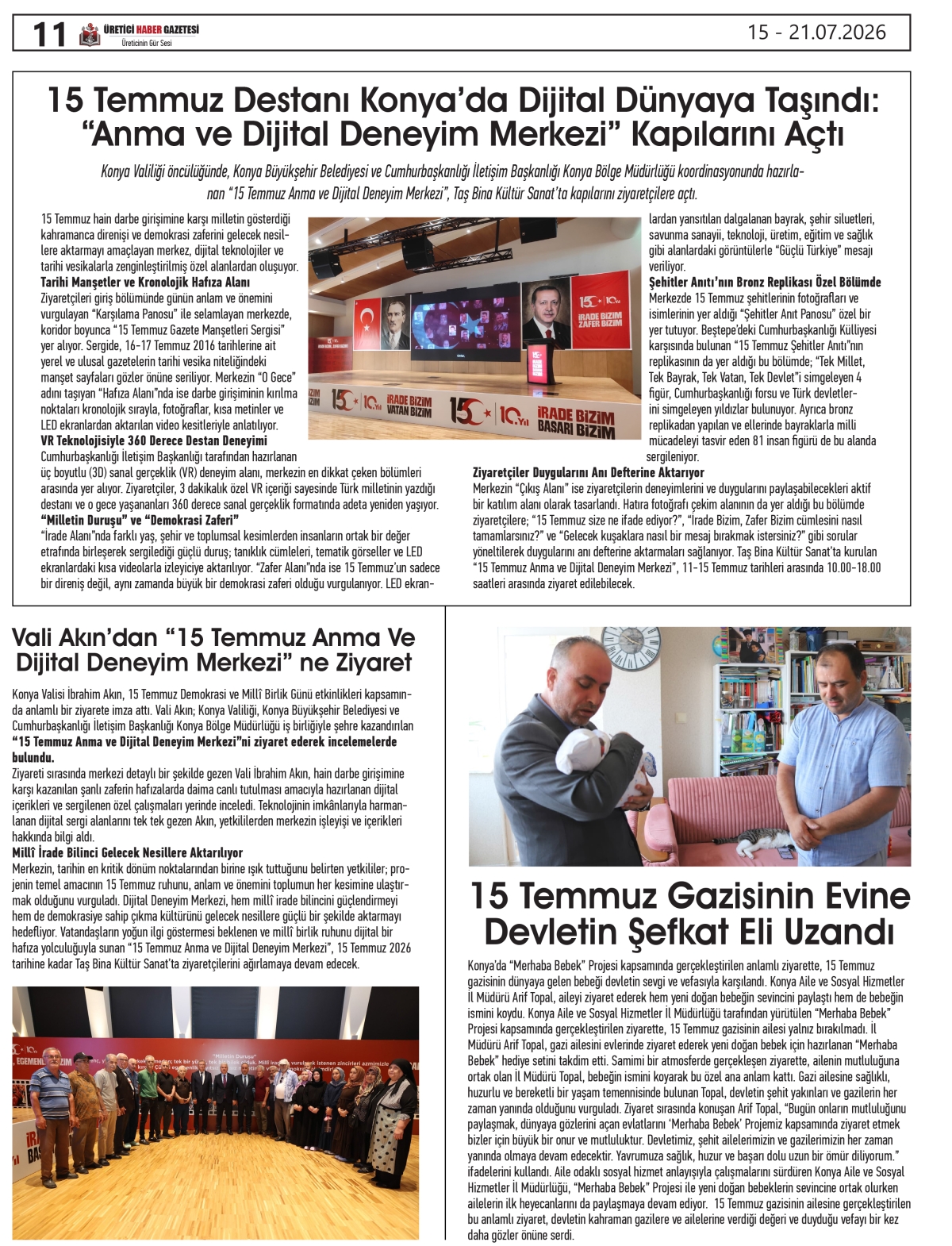 ÜRETİCİ  HABER  GAZETESİ  15.07.2026